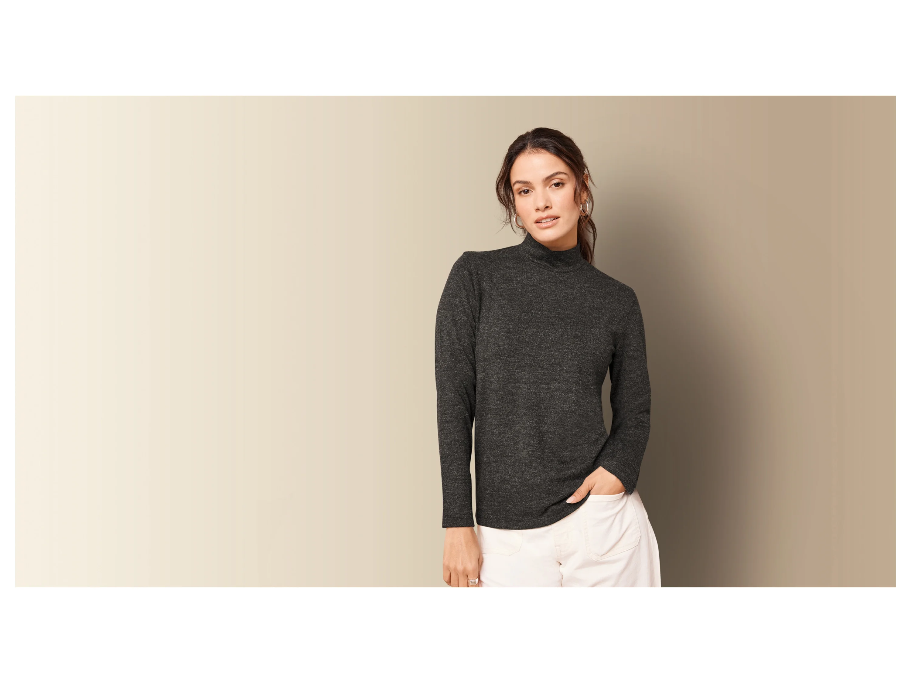 ESMARA® Damen Rollkragenshirt (Schwarz, M(40/42)) – Bild 2 von 4