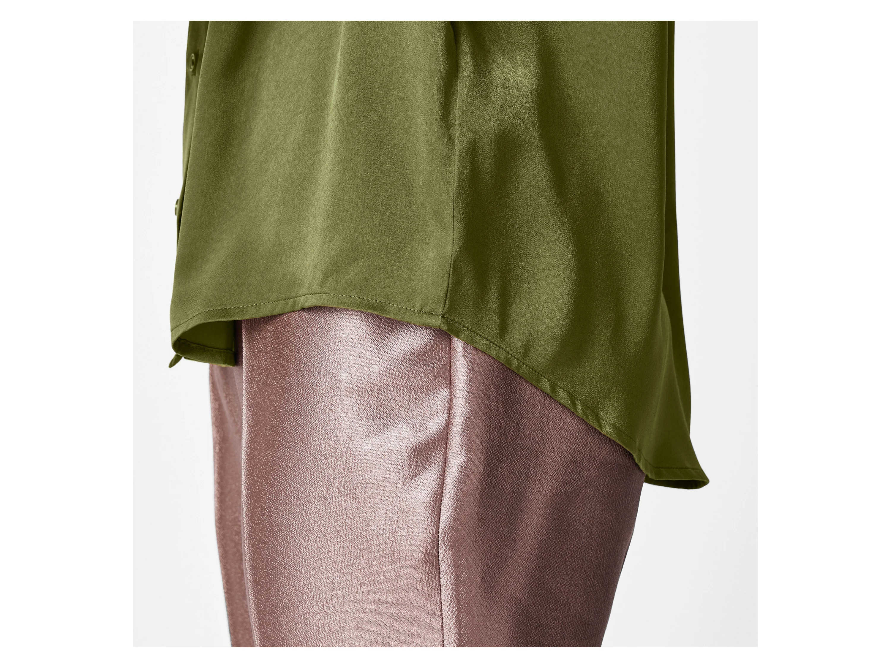 ESMARA® Damen Satin-Bluse (Grün, 40) – Bild 4 von 4