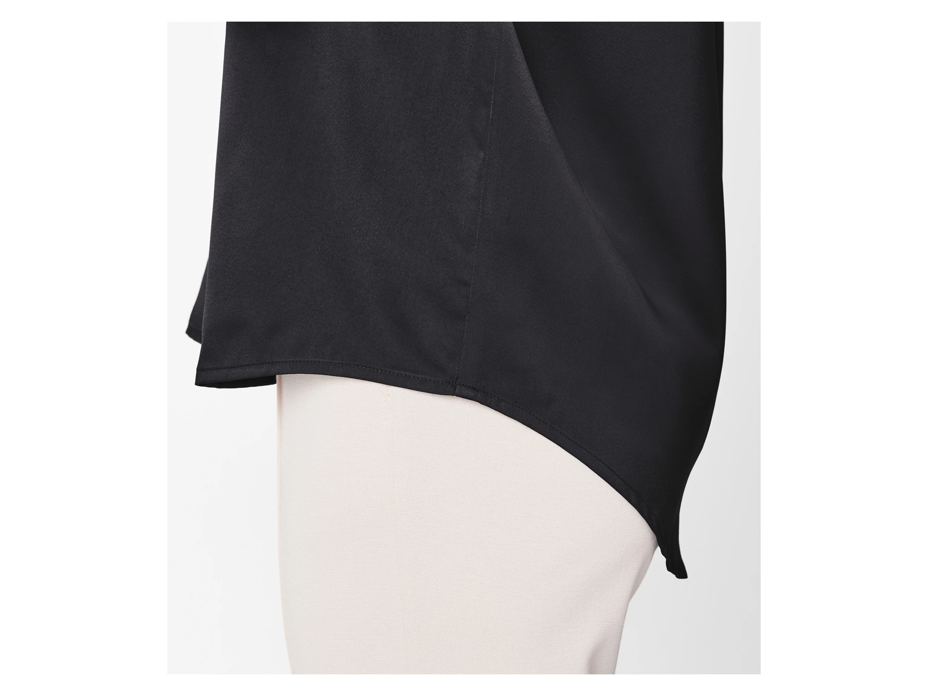 ESMARA® Damen Satin-Bluse (Schwarz, 38) – Bild 4 von 4