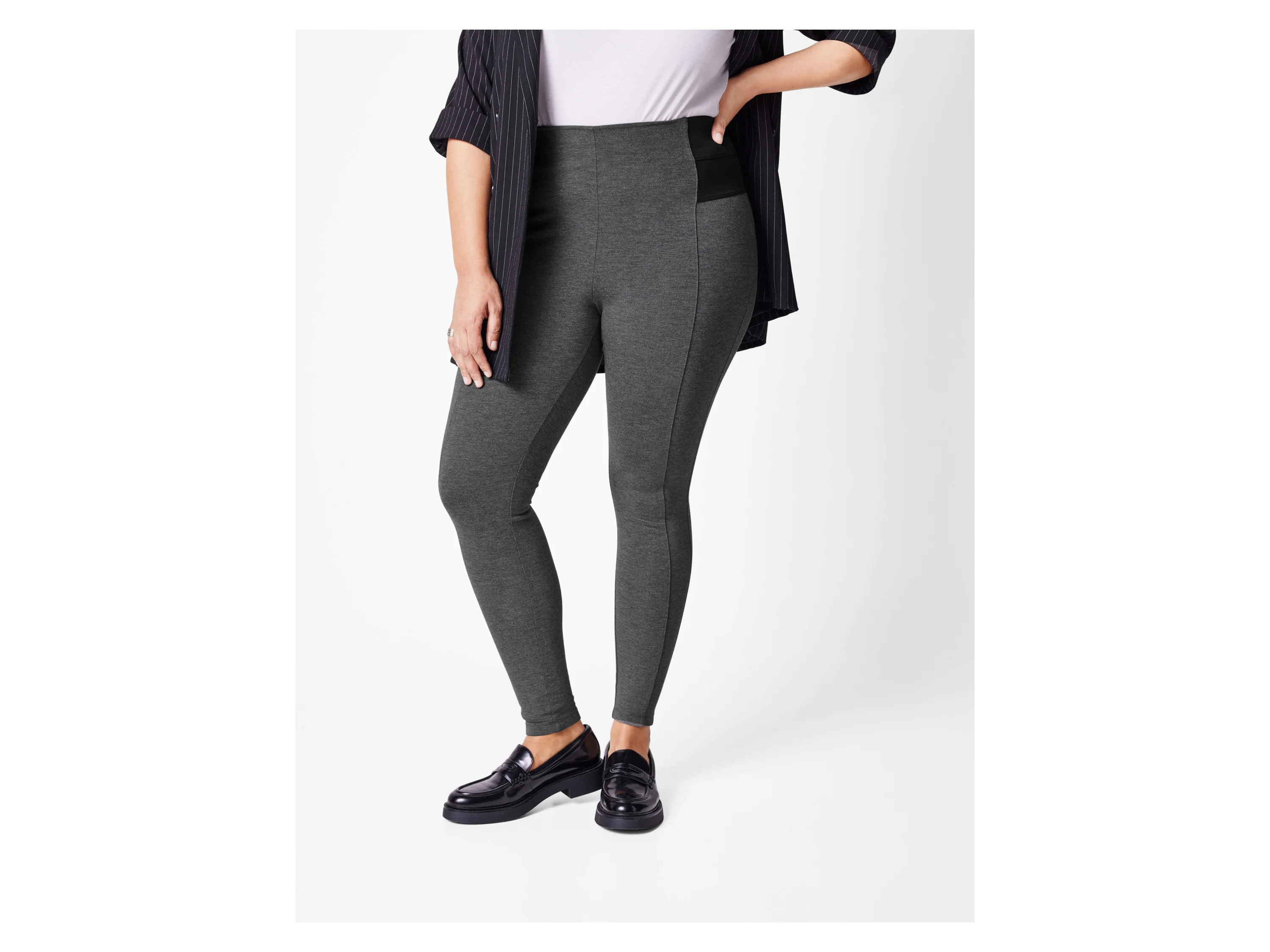 ESMARA® Damen Shaping-Jeggings, mit hohem Bund (Grau, 56) – Bild 2 von 3
