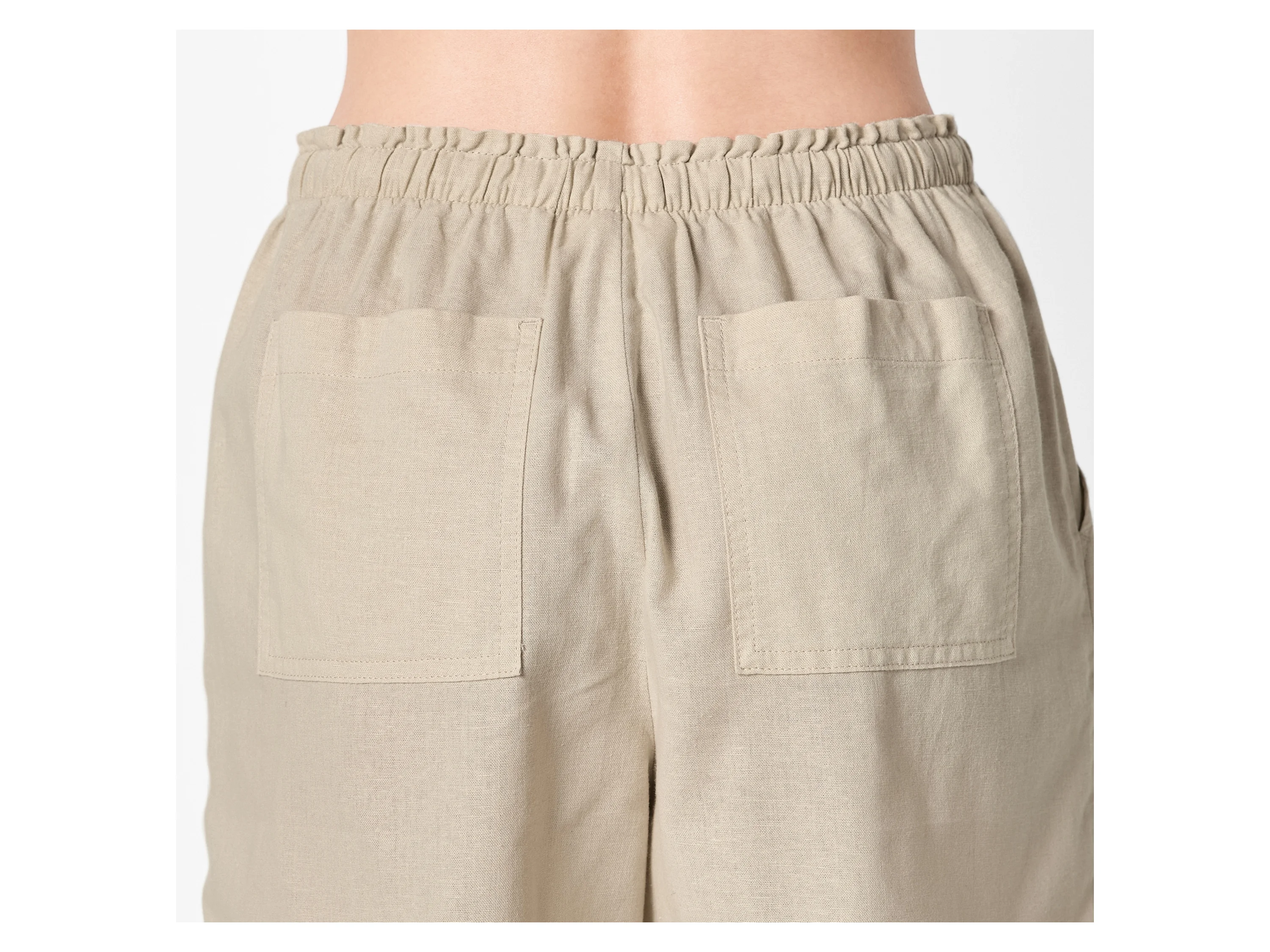 ESMARA® Damen Shorts mit Leinen (Beige, M (40/42)) – Bild 4 von 4