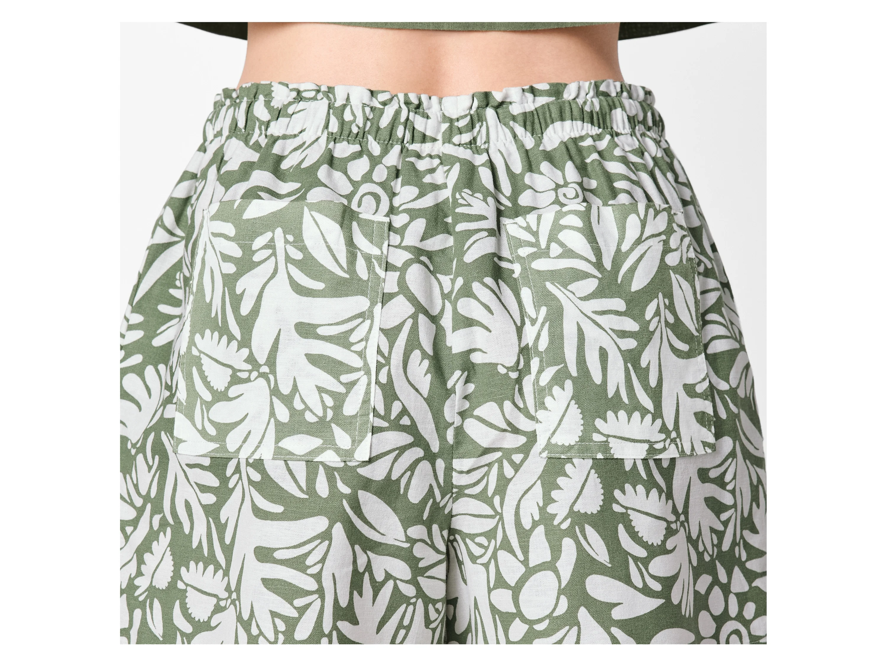 ESMARA® Damen Shorts mit Leinen (Gemustert, M (40/42)) – Bild 4 von 4