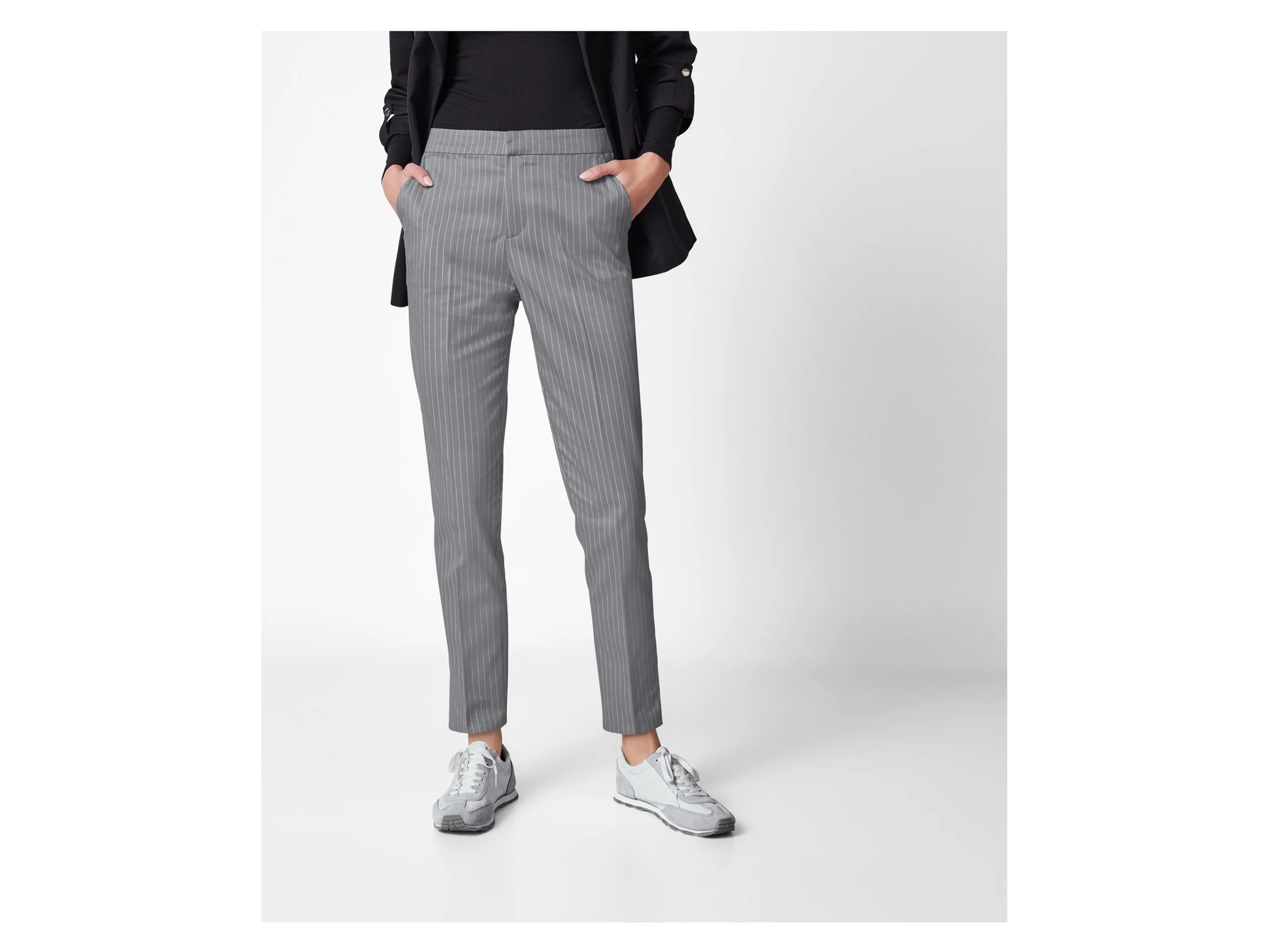 ESMARA® Damen Slacks, moderne Knöchellänge (Grau, 38) – Bild 2 von 3