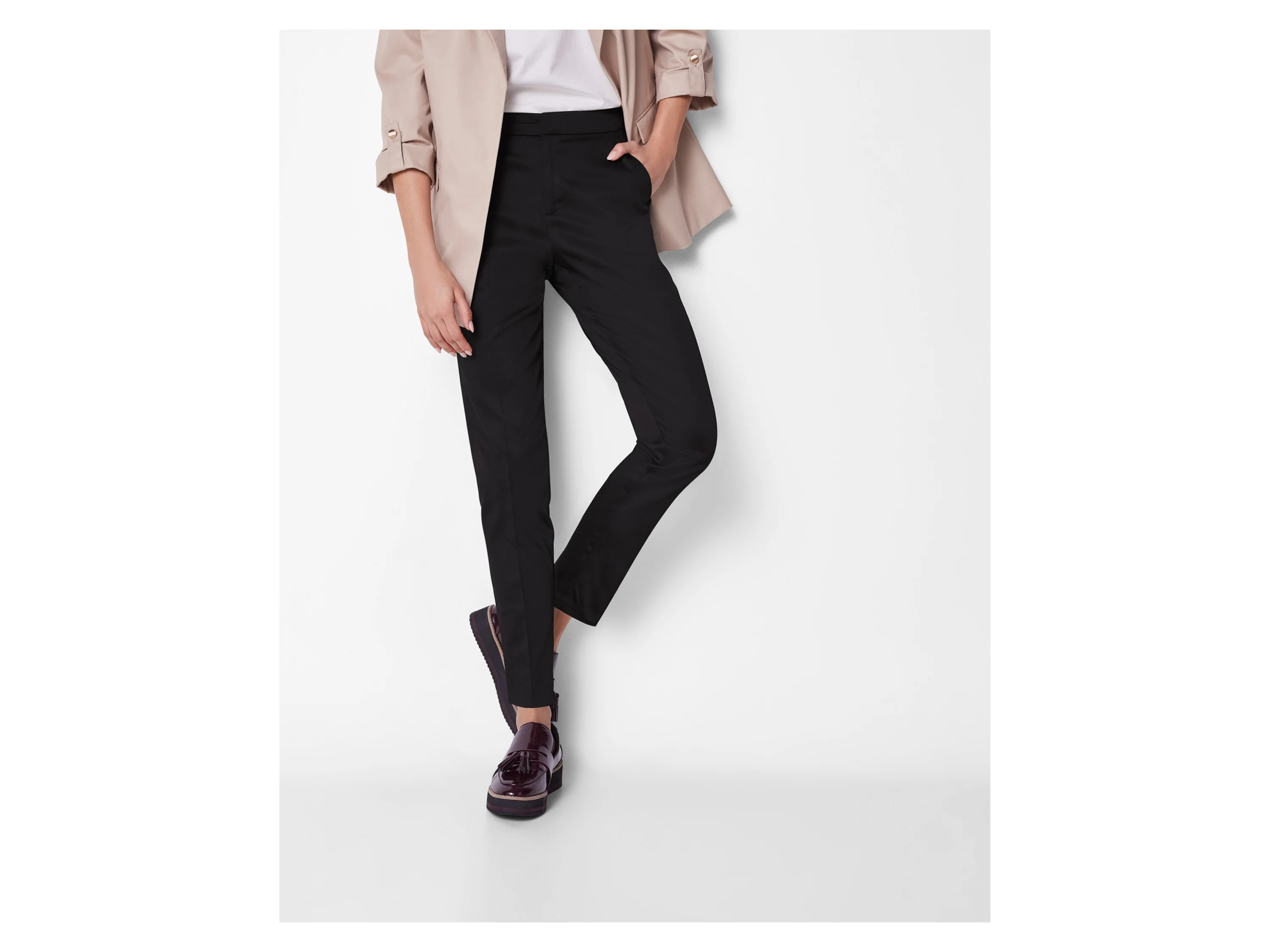ESMARA® Damen Slacks, moderne Knöchellänge (Schwarz, 40) – Bild 2 von 3