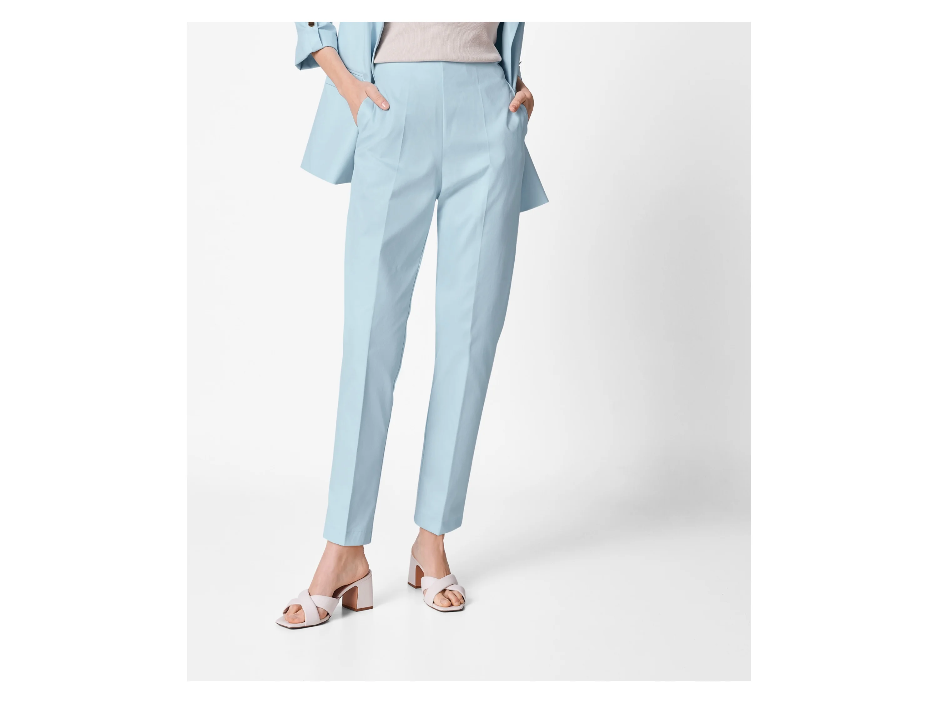 ESMARA® Damen Slacks, mit Bügelfalte (Hellblau, 34) – Bild 2 von 4