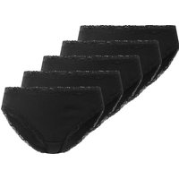 ESMARA® Damen Slips, 5 Stück (Schwarz, XS(32/34))
