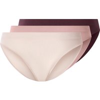 ESMARA® Damen Slips, 3 Stück, seamless (rot/rosé, S(36/38))