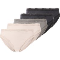 ESMARA® Damen Slips, 5 Stück (dunkelgrau/grau/rosa, S(36/38))