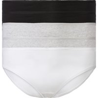 ESMARA® Damen Slips, 5 Stück (schwarz/grau/weiß, XL(48/50))