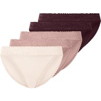 ESMARA® Damen Slips, 5 Stück (rot/rosé, M(40/42))