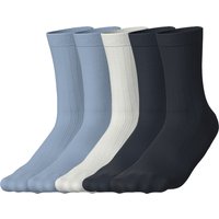 ESMARA® Damen Socken, 5 Paar (blau/weiß/navy, 39-42)