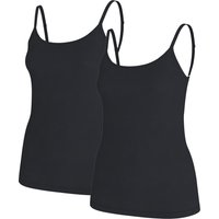 ESMARA® Damen Spaghettitops, 2 Stück (Schwarz, L(44/46))