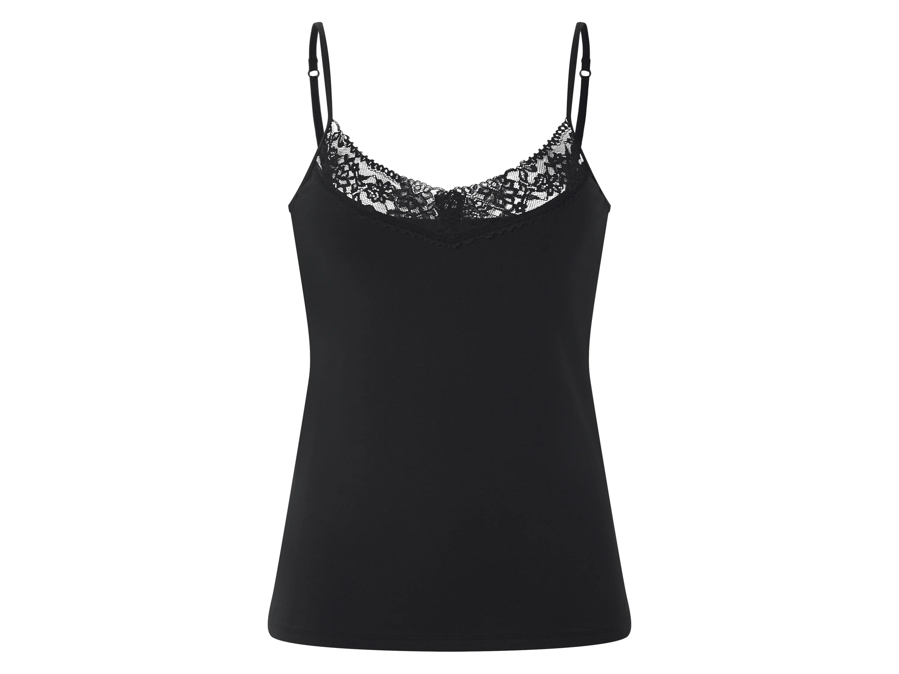 ESMARA® Damen Spaghettiträgerhemden, 3 Stück (Schwarz, S(36/38)) – Bild 3 von 4