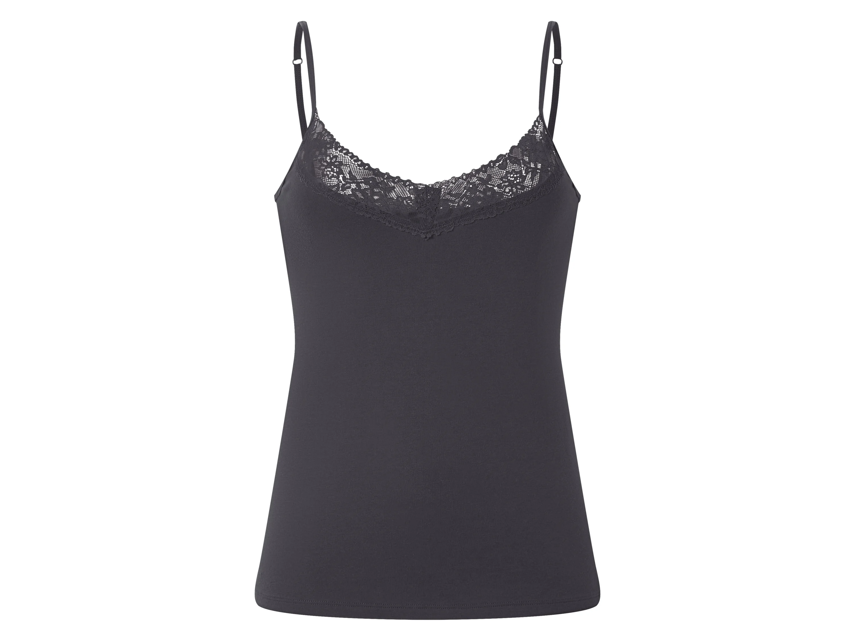 ESMARA® Damen Spaghettiträgerhemden, 3 Stück (grau/creme, XL(48/50)) – Bild 3 von 4