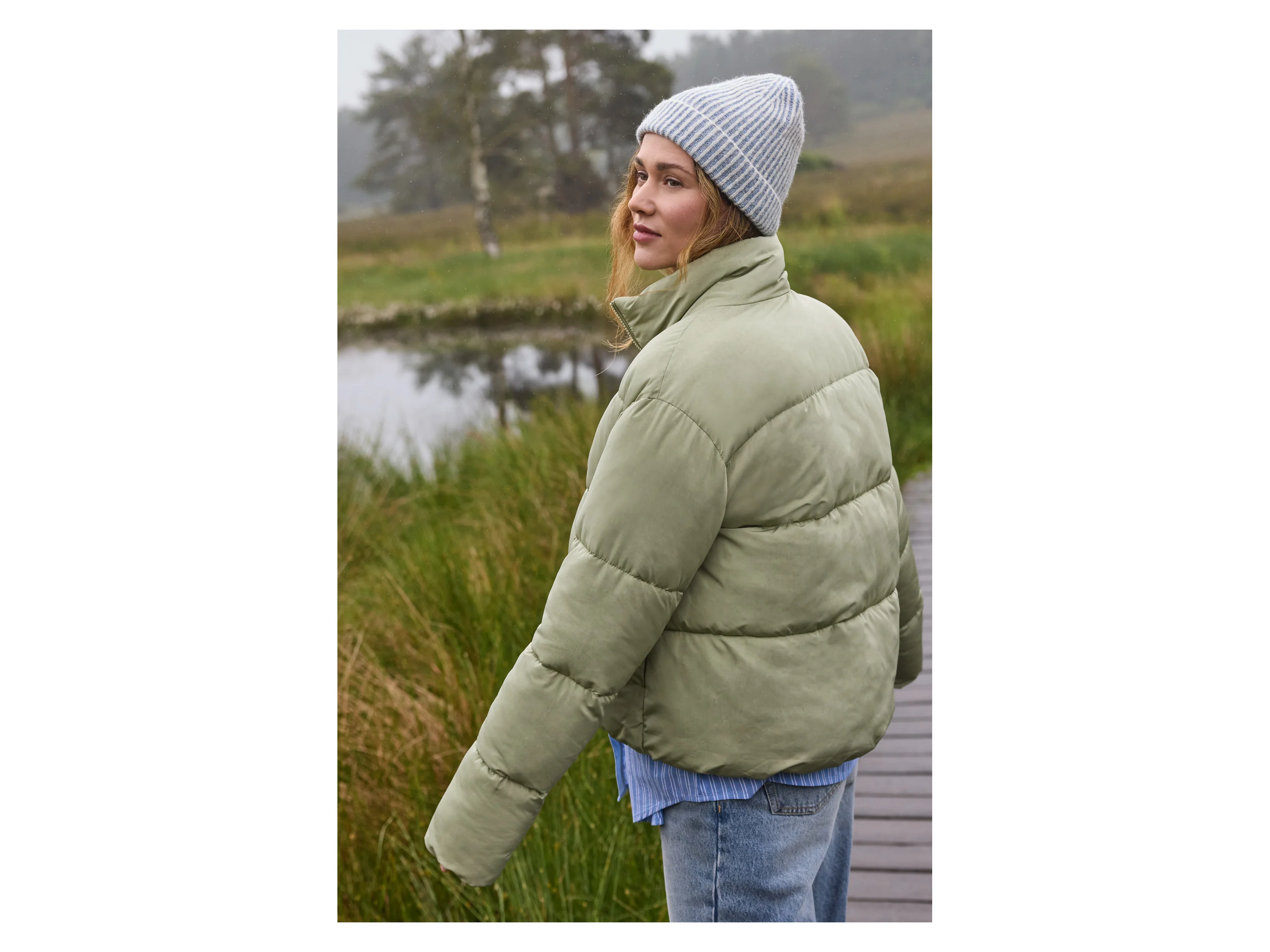 ESMARA® Damen Steppjacke (Khaki, L(44/46)) – Bild 4 von 4