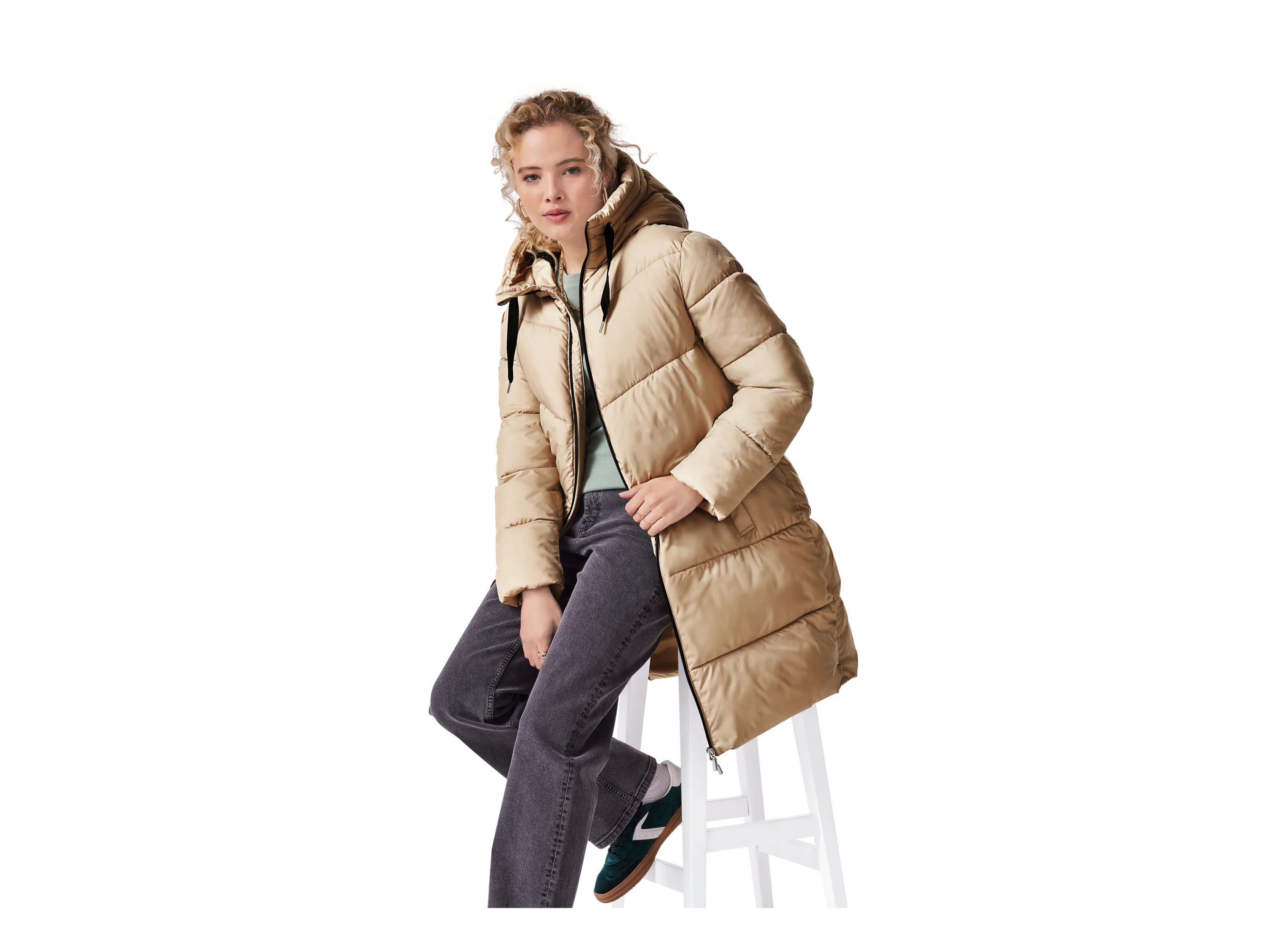 ESMARA® Damen Steppmantel (Beige, M(40/42)) – Bild 2 von 4