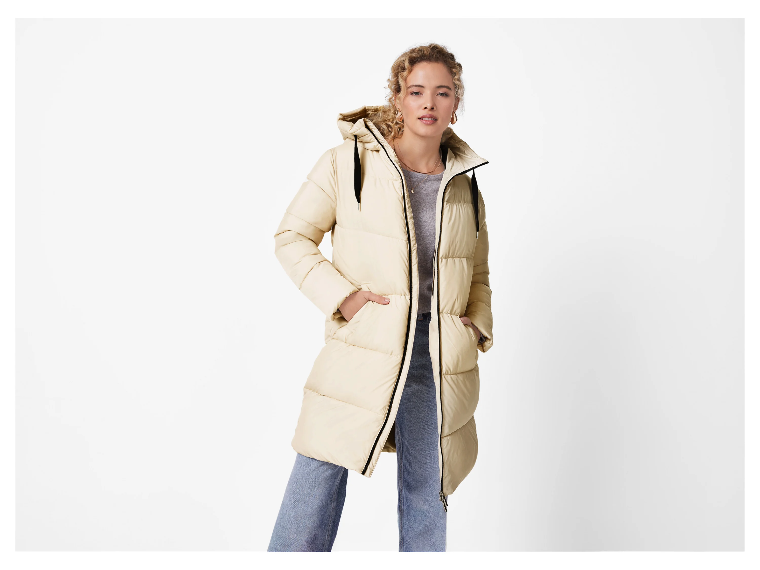 ESMARA® Damen Steppmantel (Creme, L(44/46)) – Bild 2 von 4