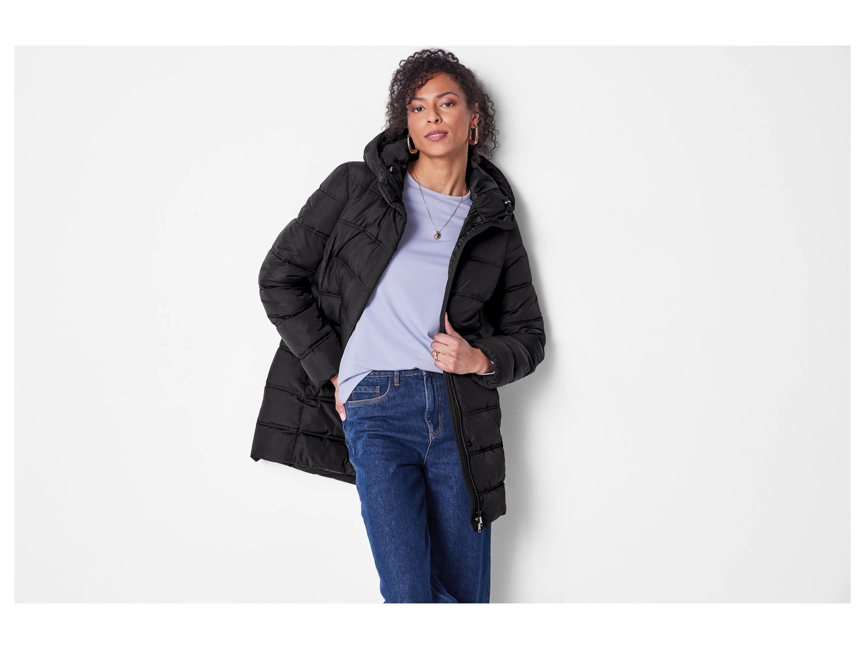 ESMARA® Damen Steppmantel Thermo (Schwarz, XS (32/34)) – Bild 2 von 4