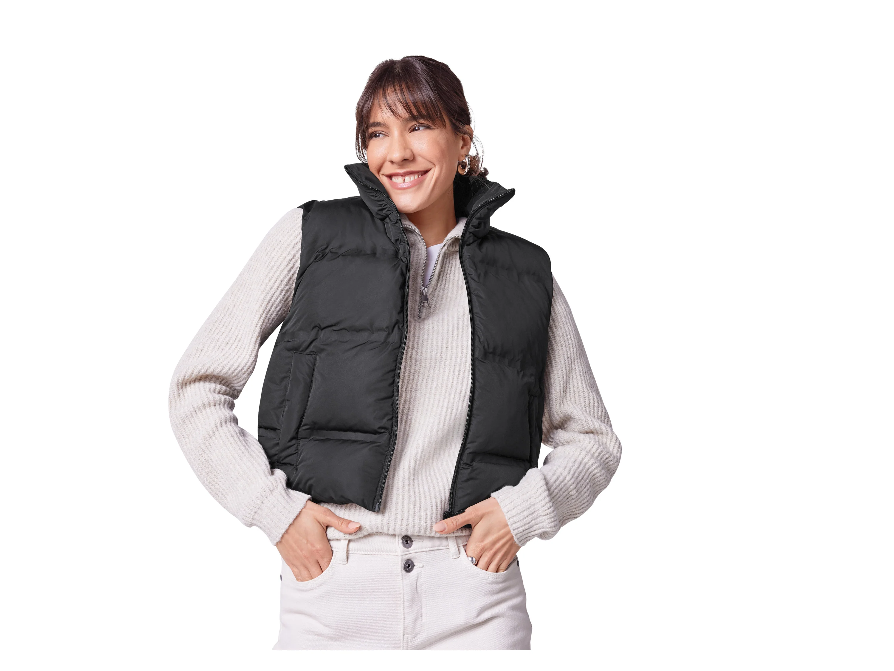 ESMARA® Damen Steppweste, mit wärmender Wattierung (Schwarz, L(44/46)) – Bild 2 von 3