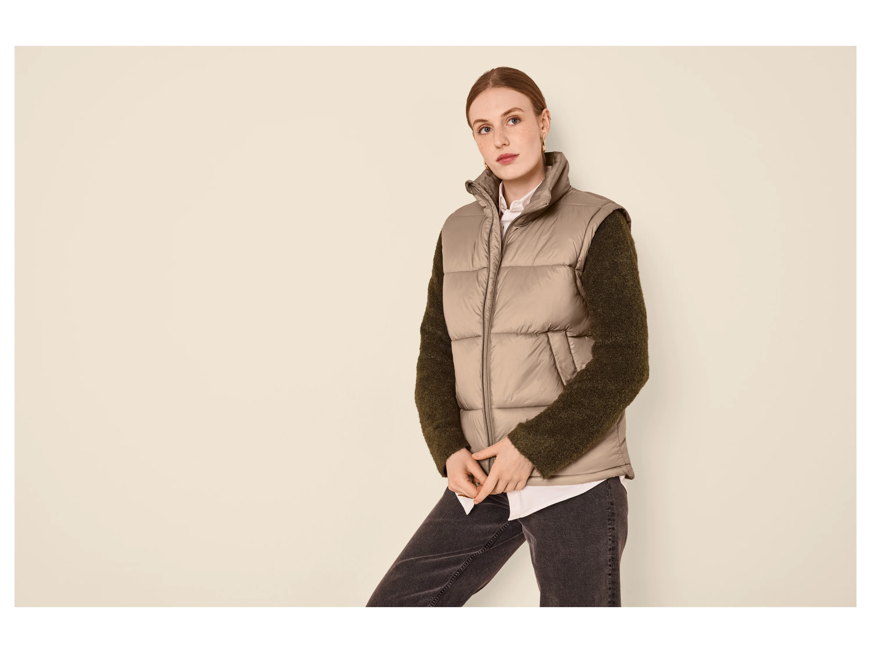 ESMARA® Damen Steppweste (Beige, XS(32/34)) – Bild 3 von 4
