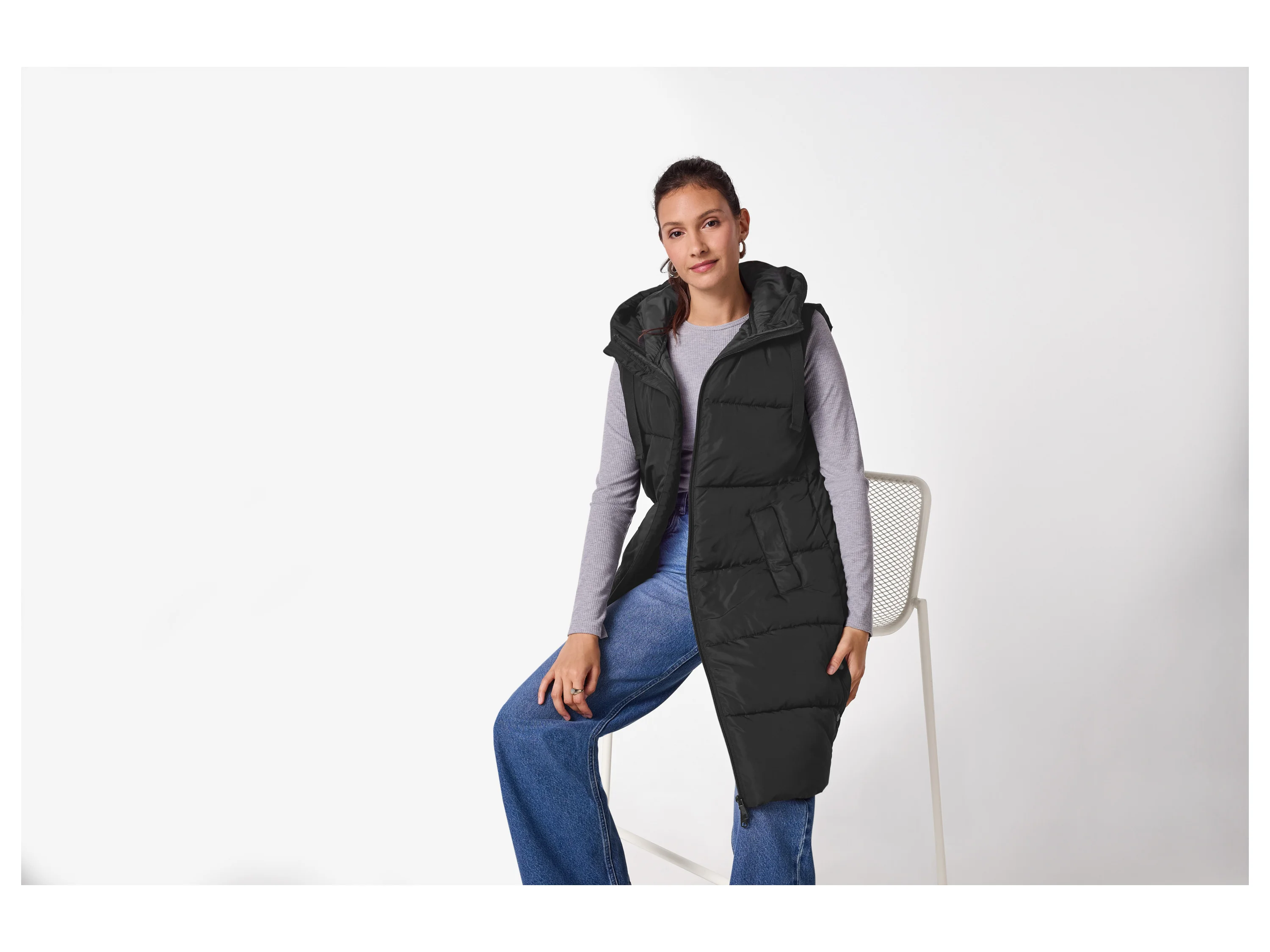 ESMARA® Damen Steppweste lang (Schwarz, S(36/38)) – Bild 2 von 4