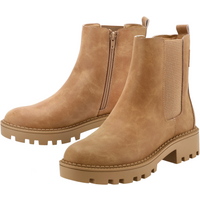ESMARA® Damen Stiefeletten, mit seitlichem Elastikeinsatz (Beige, 36)