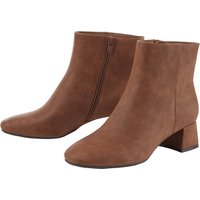 ESMARA® Damen Stiefeletten, mit seitlichen Reißverschlüssen (Braun, 37)