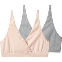 ESMARA® Damen Still-Bustiers, 2 Stück (Grau/Rosa, S(36/38))