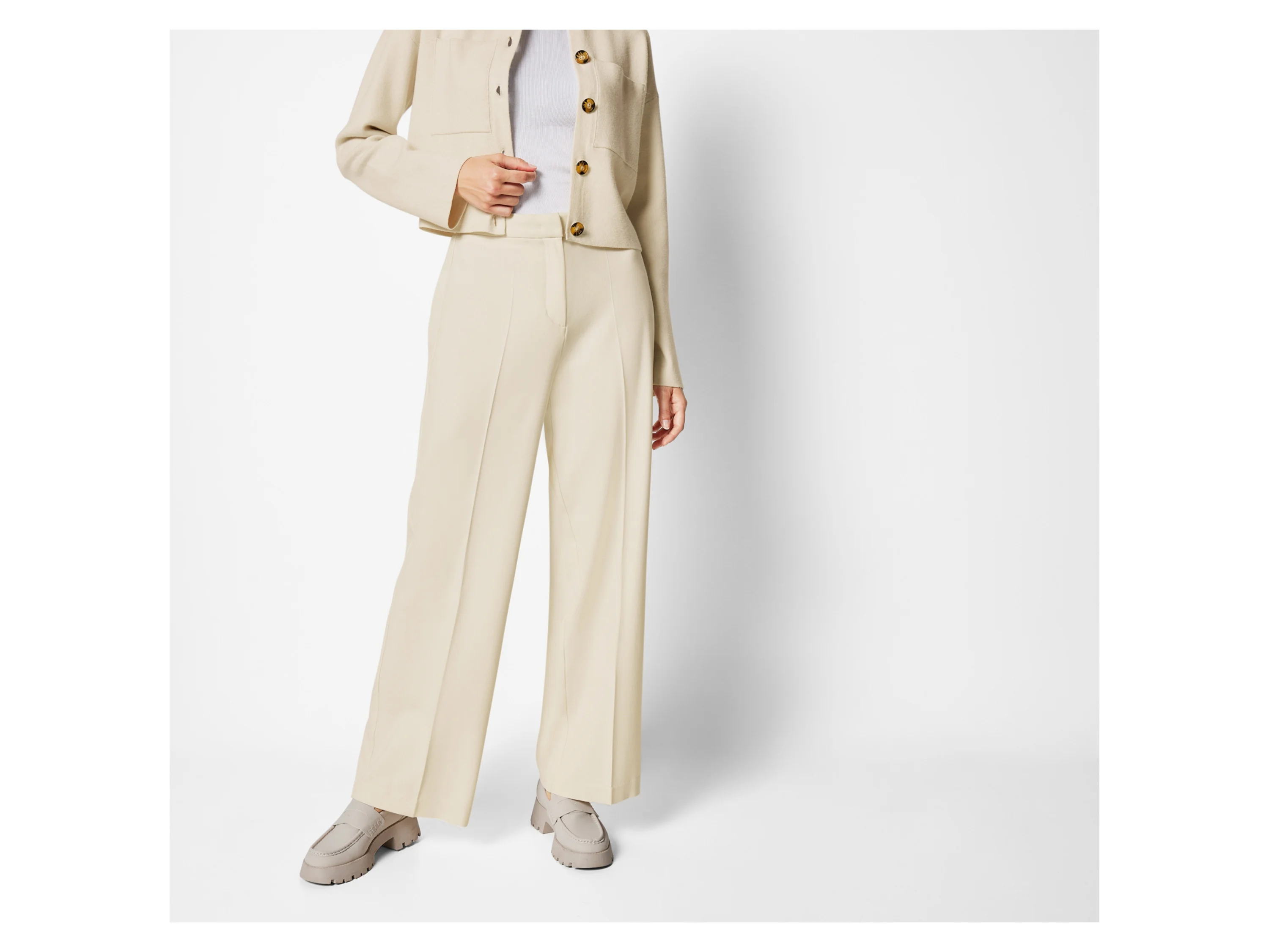ESMARA® Damen Stoffhose (Beige, 38) – Bild 2 von 3