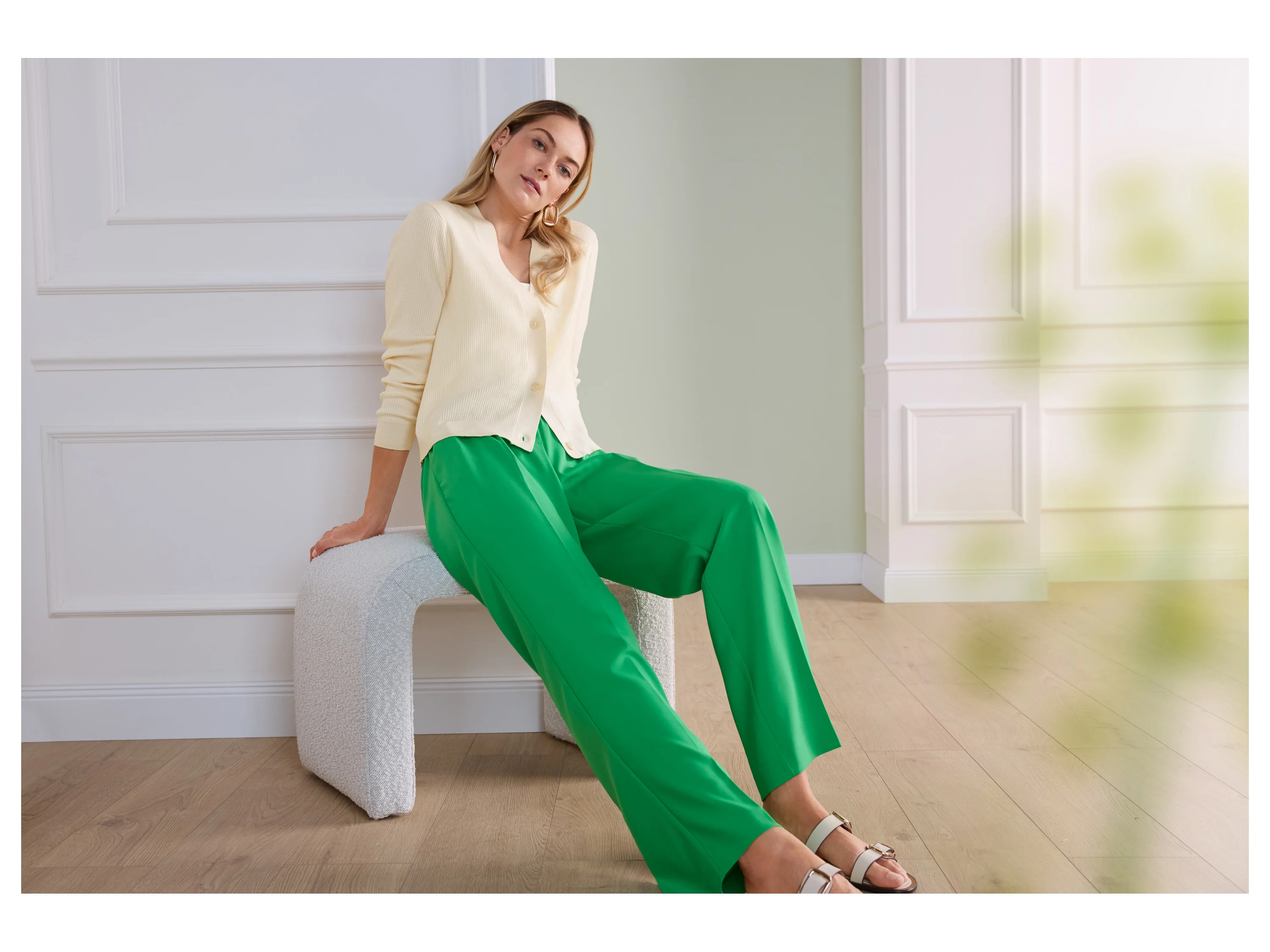 ESMARA® Damen Stoffhose (Grün, 36) – Bild 4 von 4