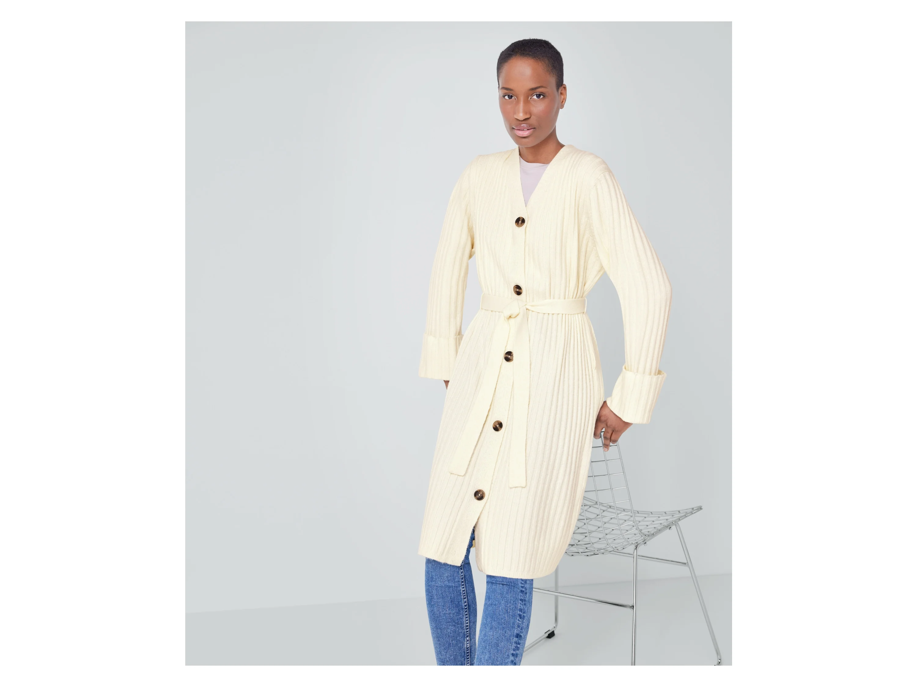 ESMARA® Damen Strickcardigan (Weiß, M(40/42)) – Bild 2 von 3