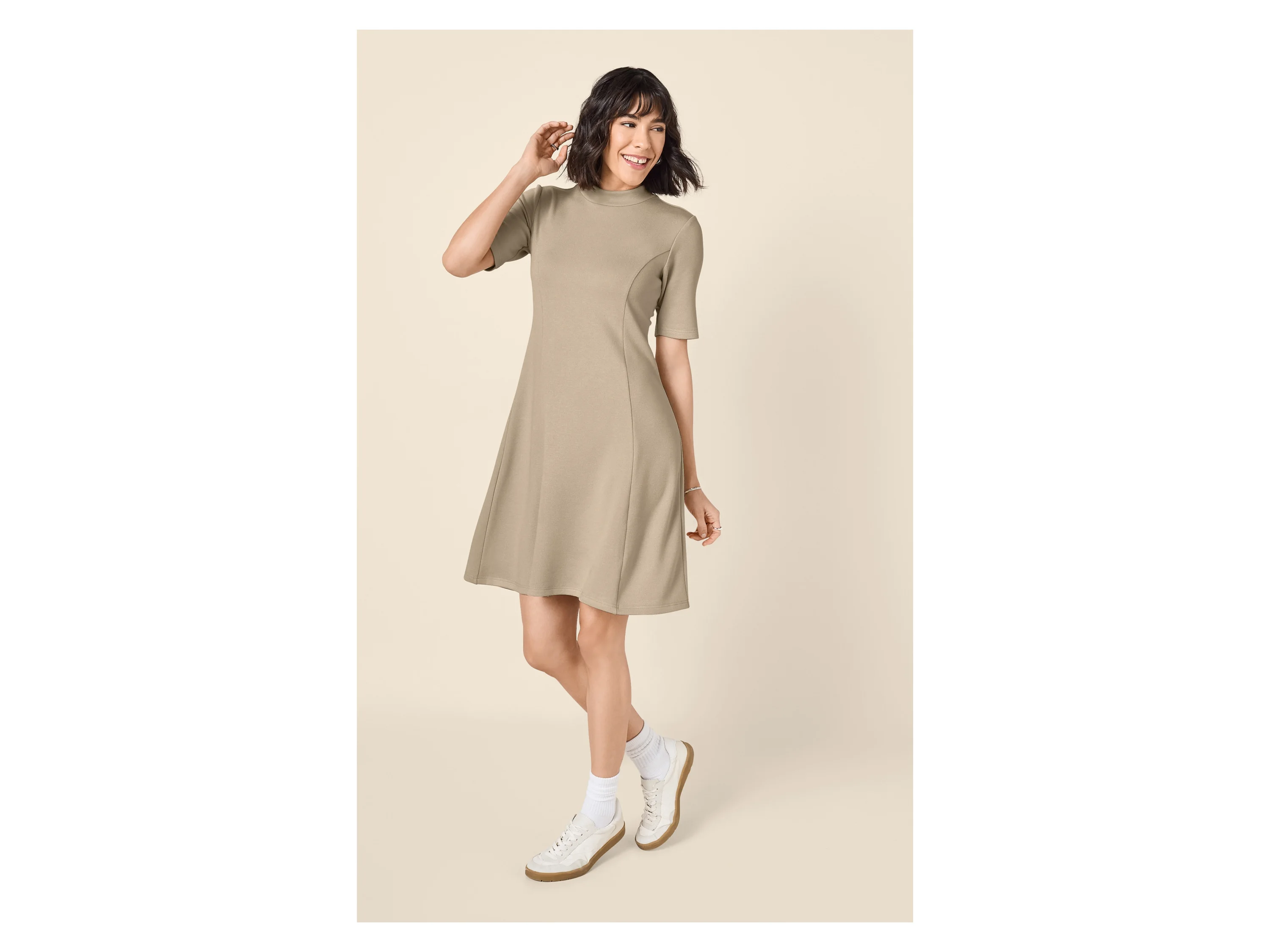 ESMARA® Damen Strickkleid (Beige, XS(32/34)) – Bild 2 von 3