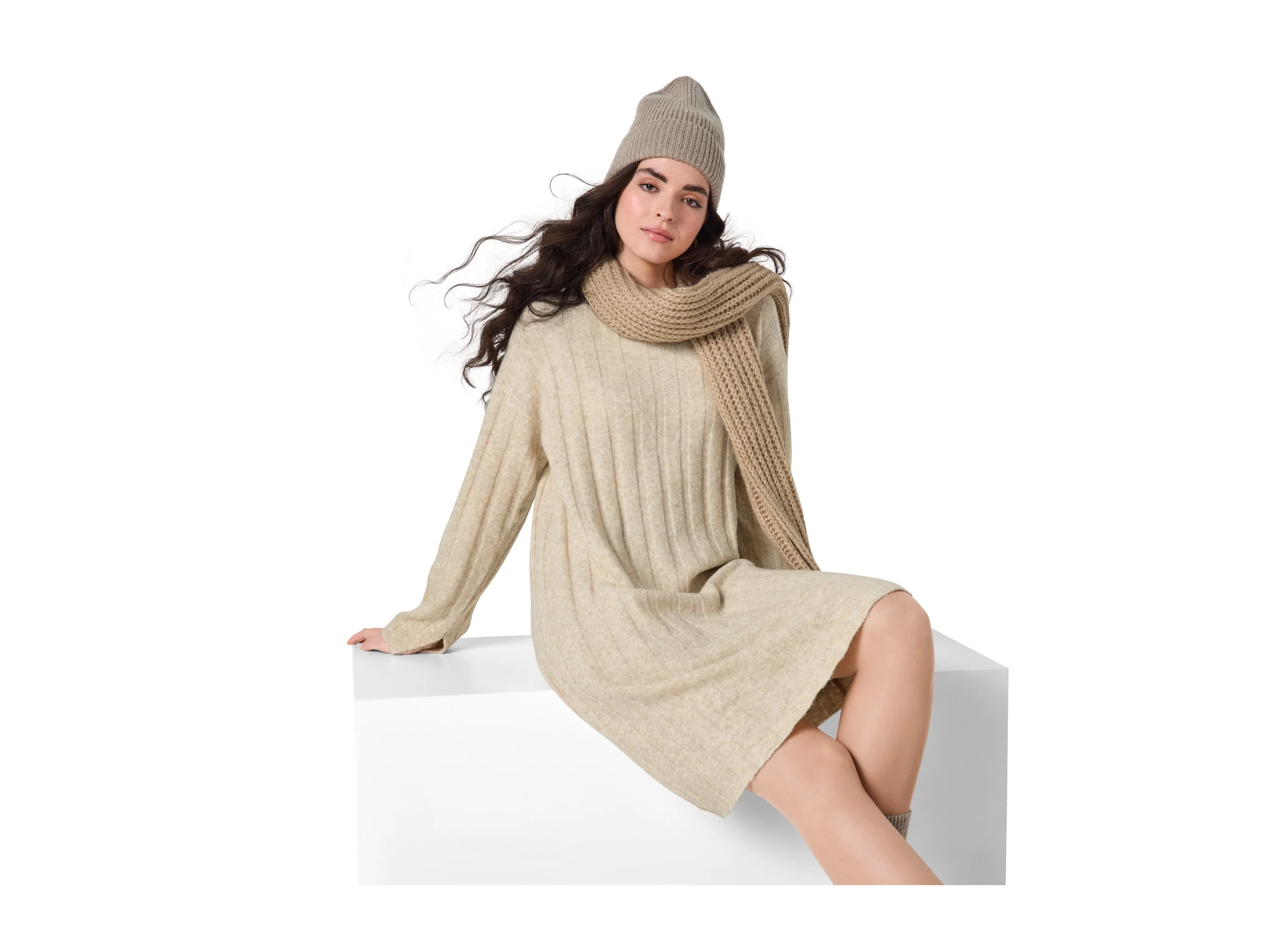 ESMARA® Damen Strickkleid (Beige, M (40/42)) – Bild 2 von 4