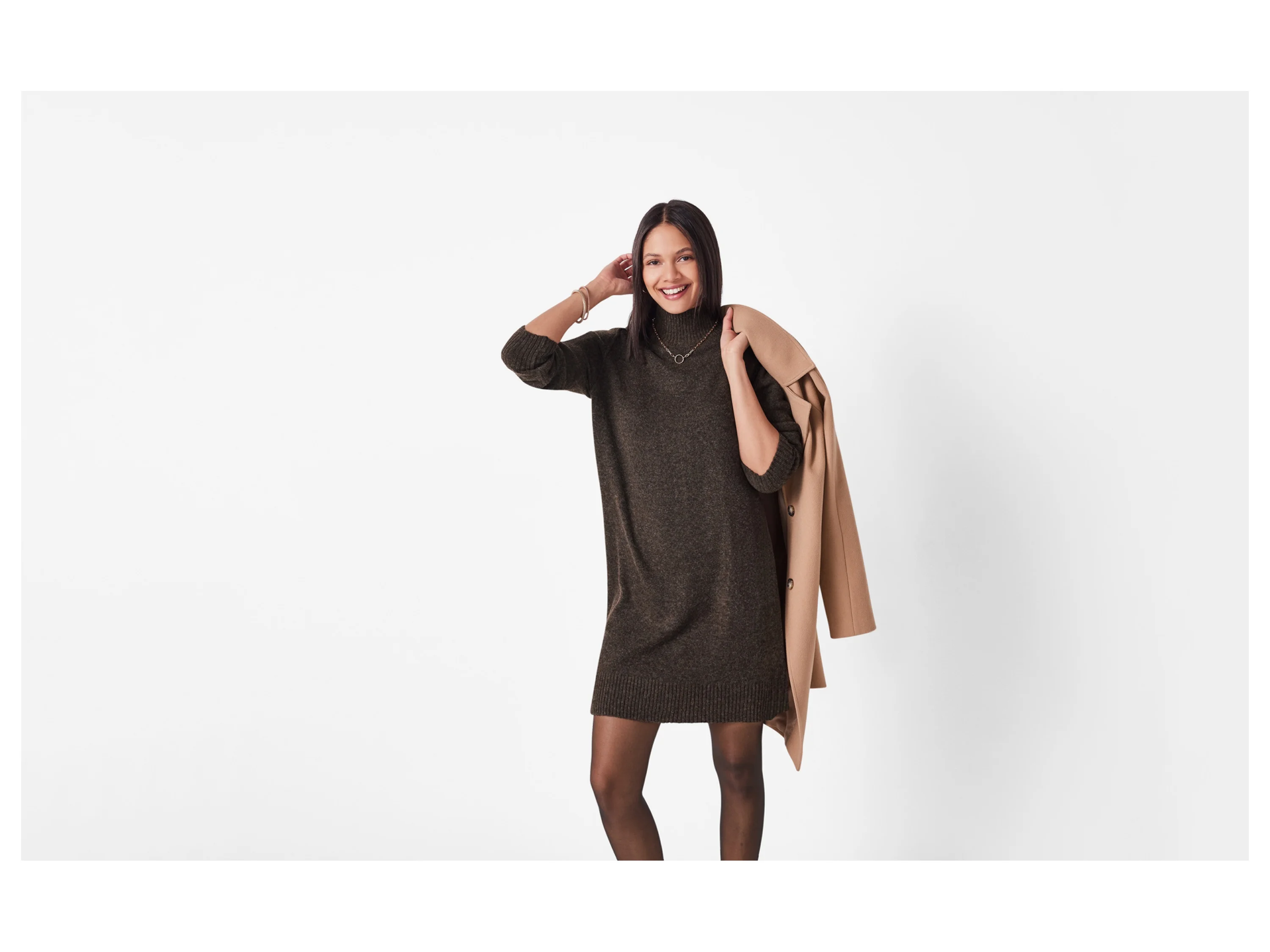 ESMARA® Damen Strickkleid (Braun, M(40/42)) – Bild 2 von 3