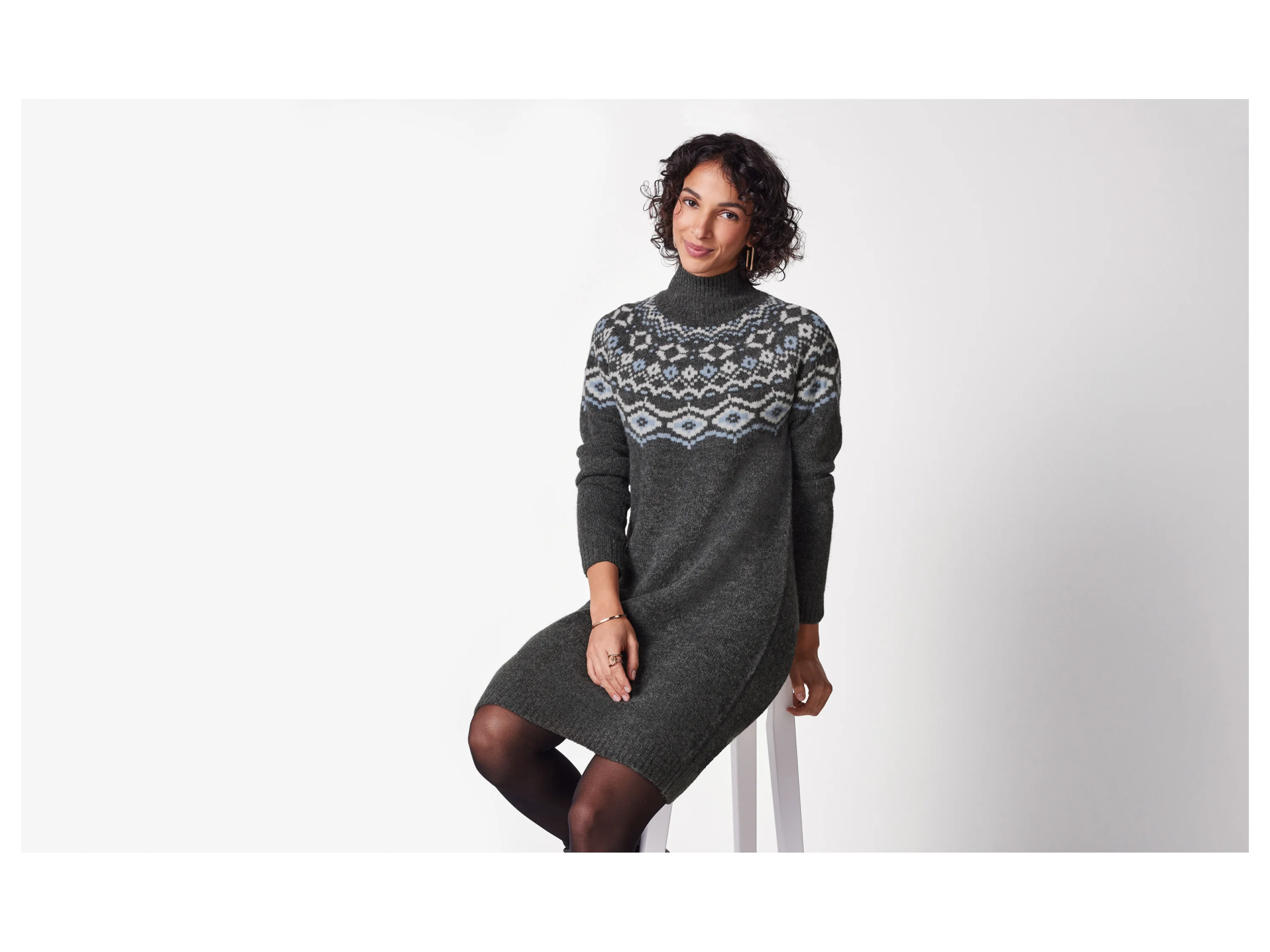 ESMARA® Damen Strickkleid (Grau, M(40/42)) – Bild 2 von 3