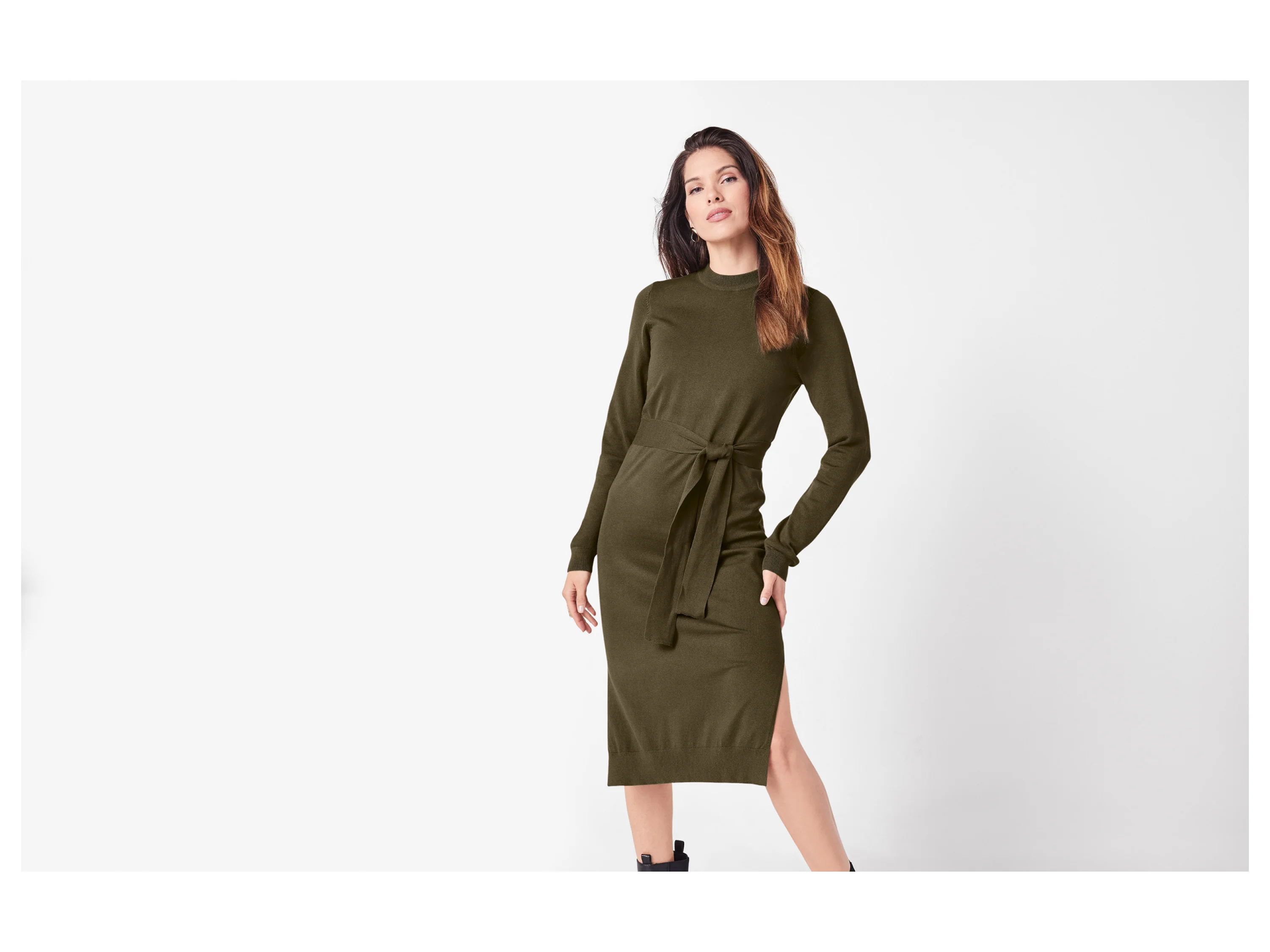 ESMARA® Damen Strickkleid (Olive, L(44/46)) – Bild 2 von 4