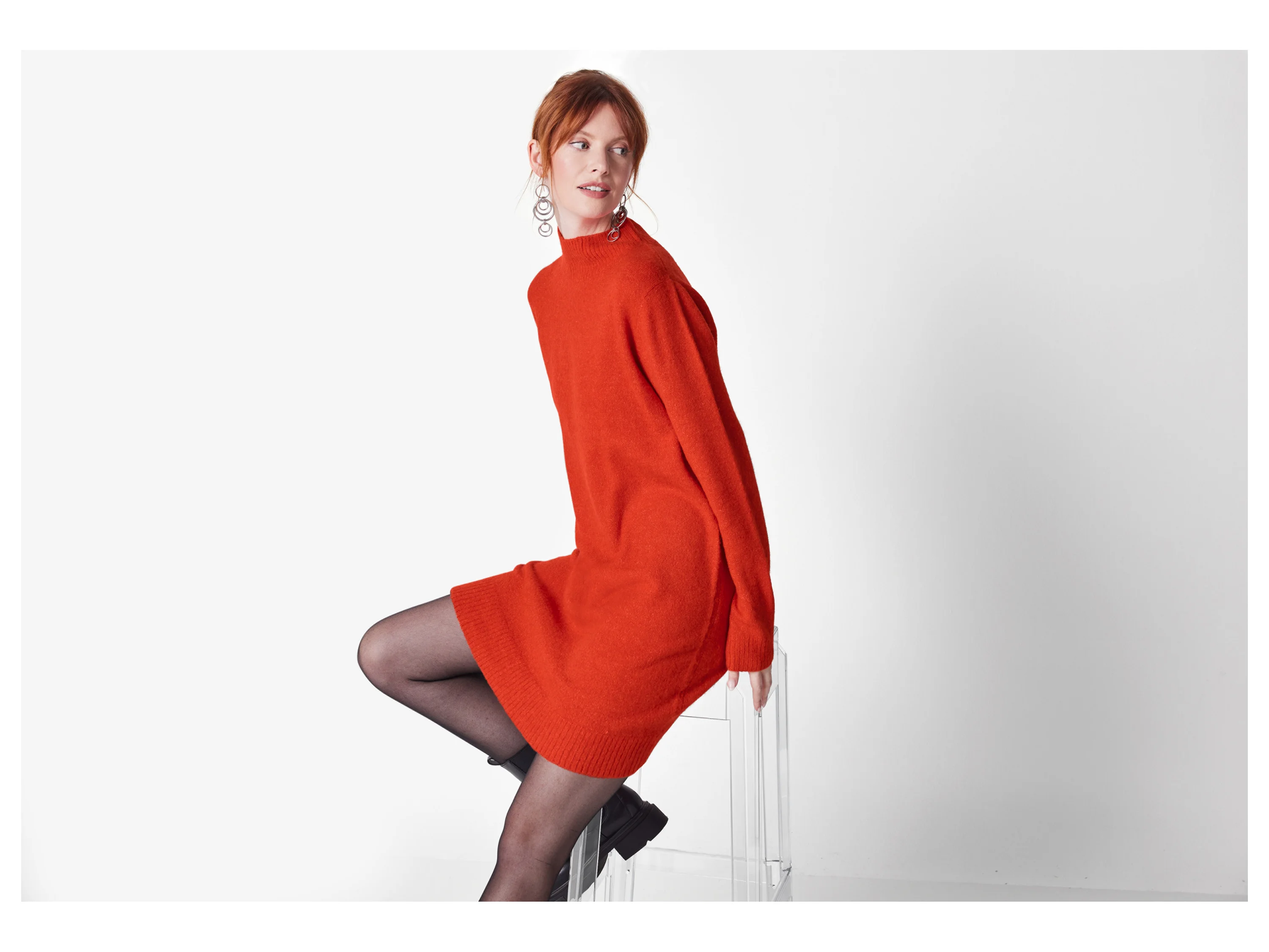 ESMARA® Damen Strickkleid (Orange, S(36/38)) – Bild 2 von 3