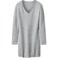 ESMARA® Damen Strickkleid Rippe (Silber, L(44/46))