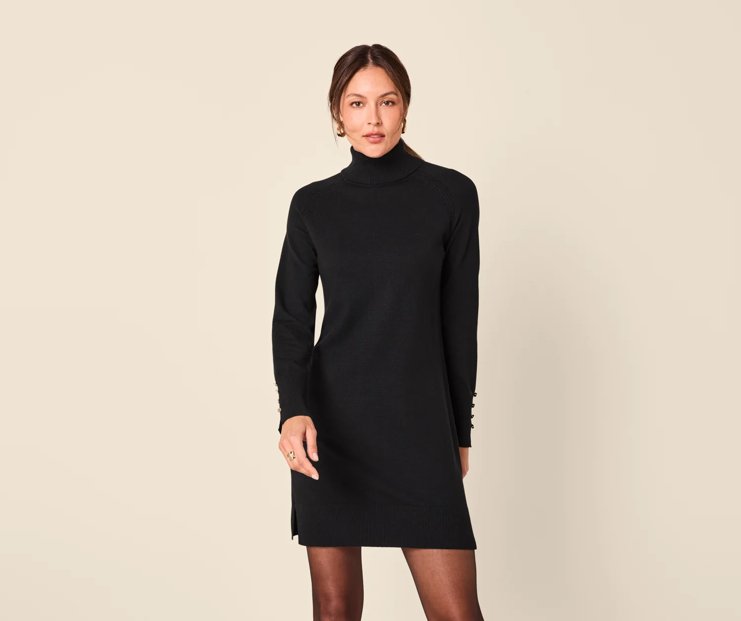 ESMARA® Damen Strickkleid (Schwarz, XL(48/50)) – Bild 2 von 4