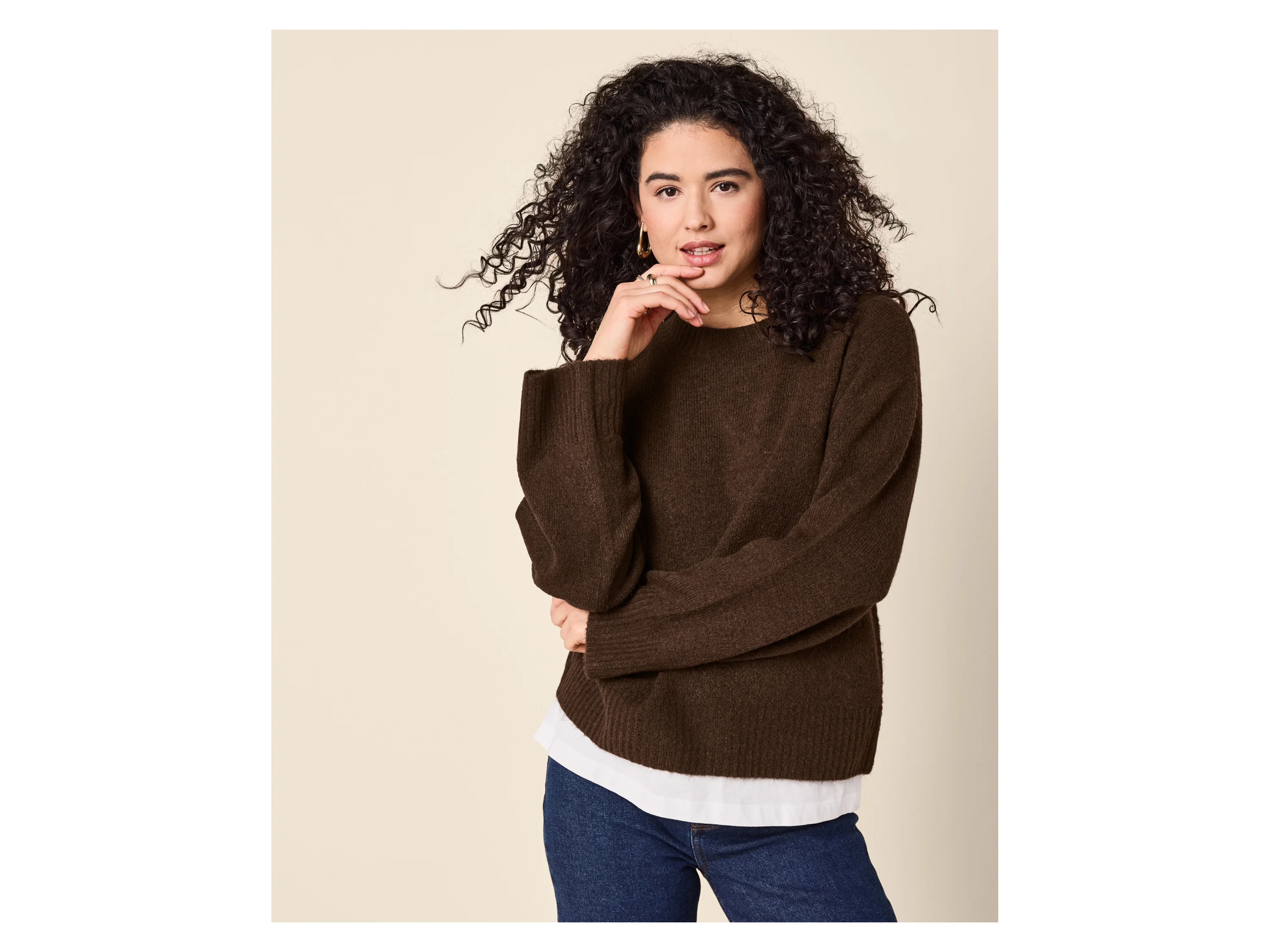 ESMARA® Damen Strickpullover (Braun, XS(32/34)) – Bild 2 von 3