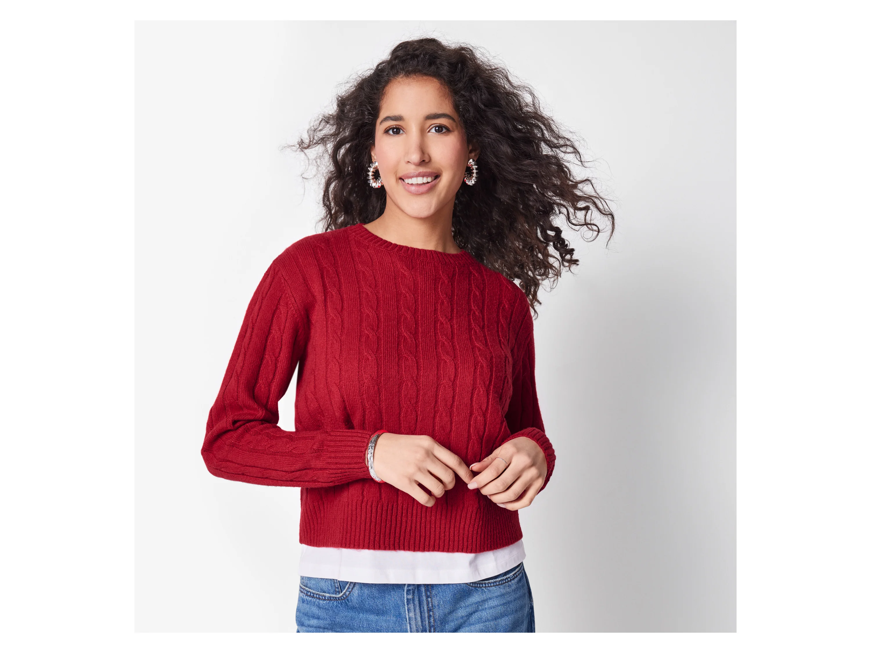 ESMARA® Damen Strickpullover (Rot, XS(32/34)) – Bild 2 von 3