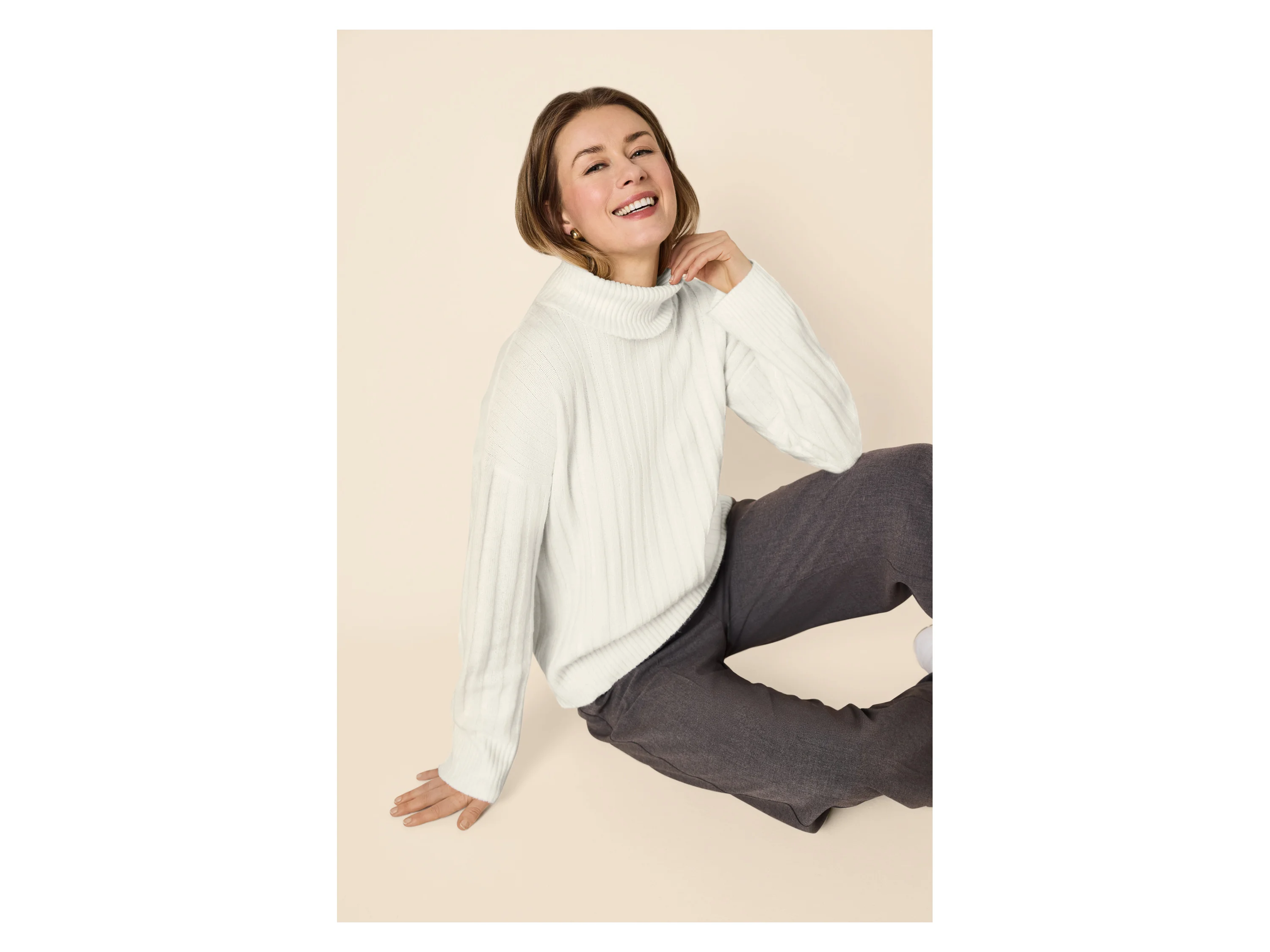 ESMARA® Damen Strickpullover (Weiß, L(44/46)) – Bild 2 von 4