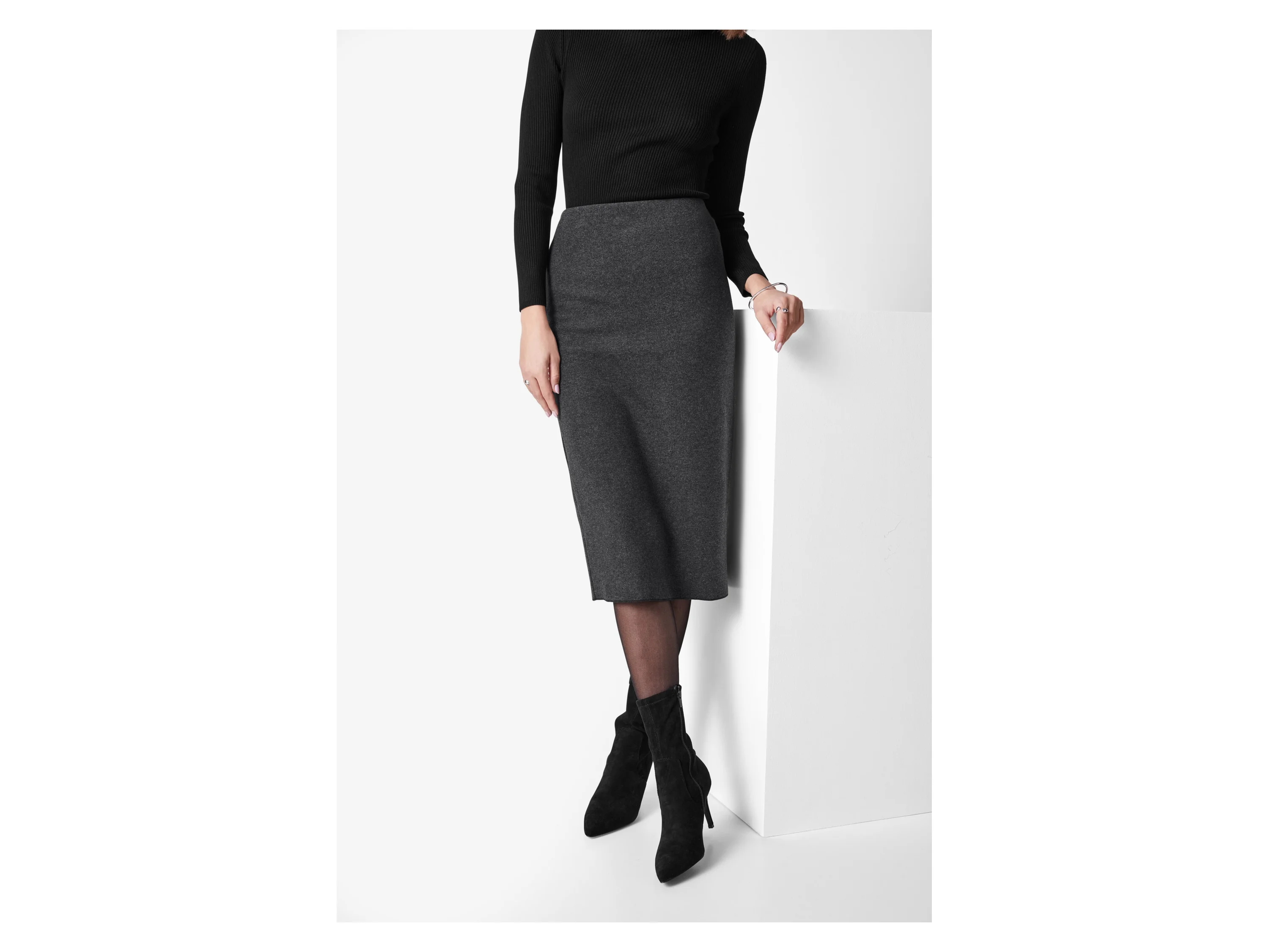 ESMARA® Damen Strickrock (Schwarz, M(40/42)) – Bild 2 von 4