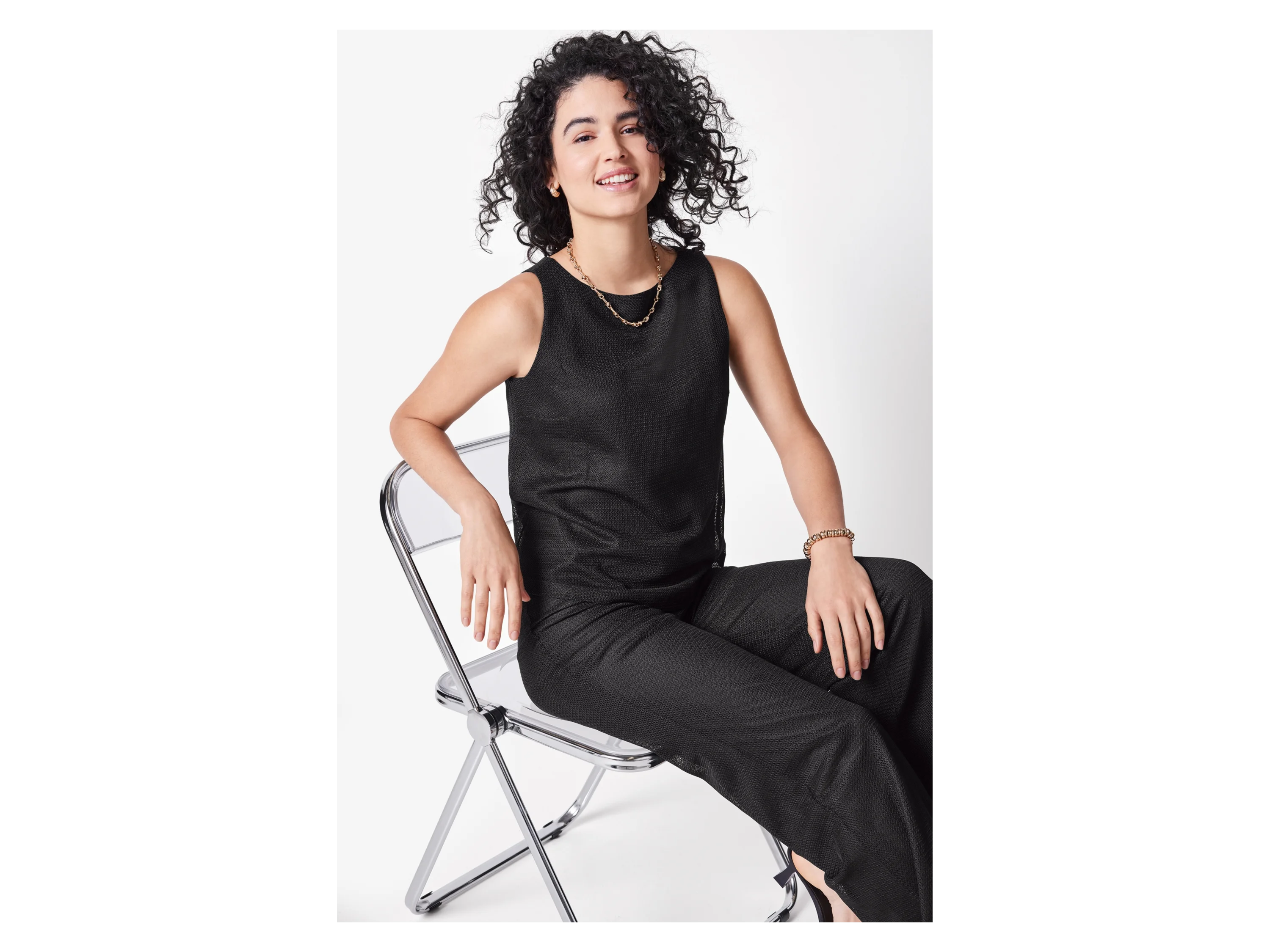 ESMARA® Damen Stricktop, mit leicht verlängerter Rückseite (Schwarz, 34) – Bild 2 von 4