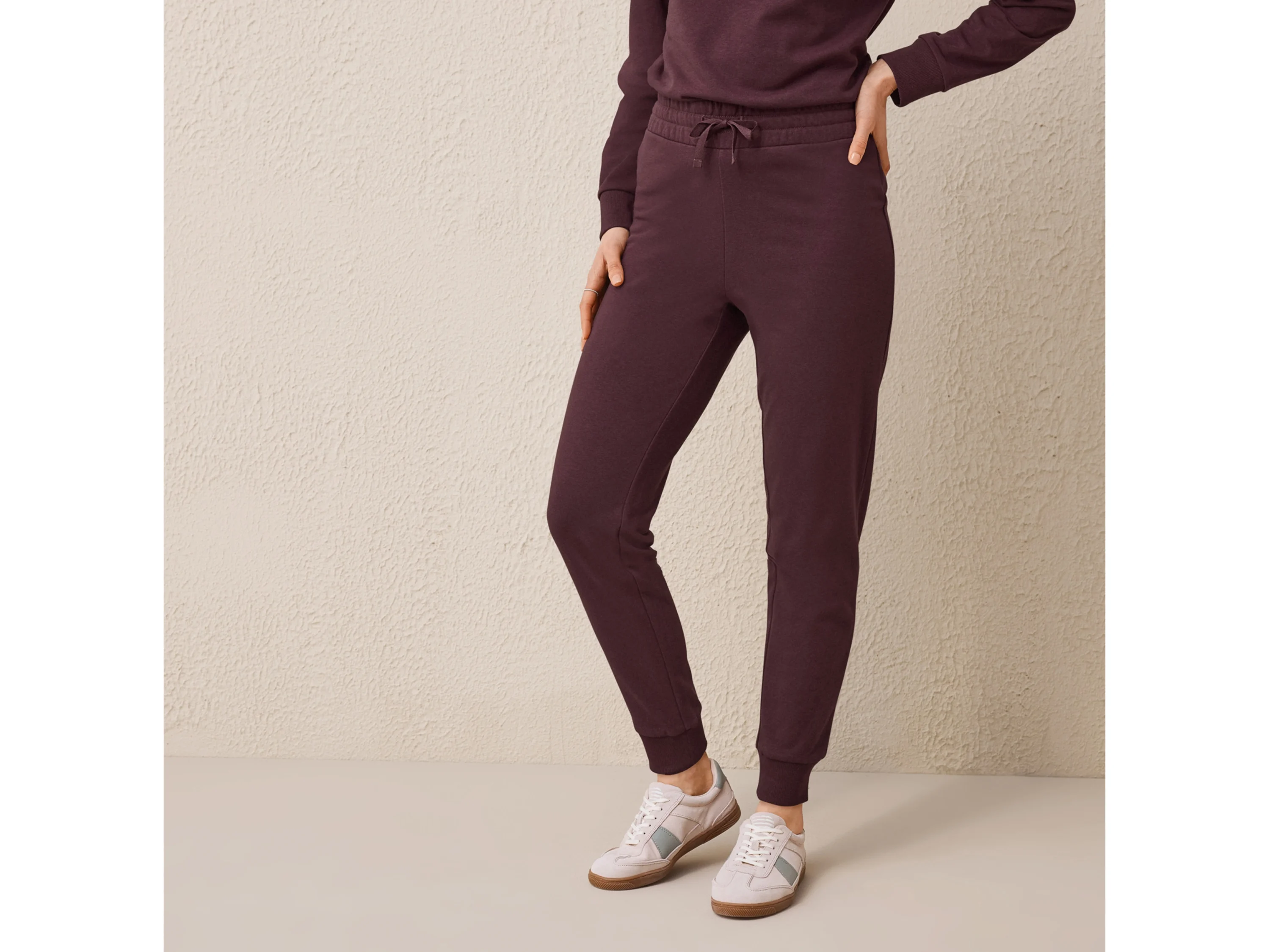 ESMARA® Damen Sweathose (Bordeaux, S(36/38)) – Bild 2 von 3