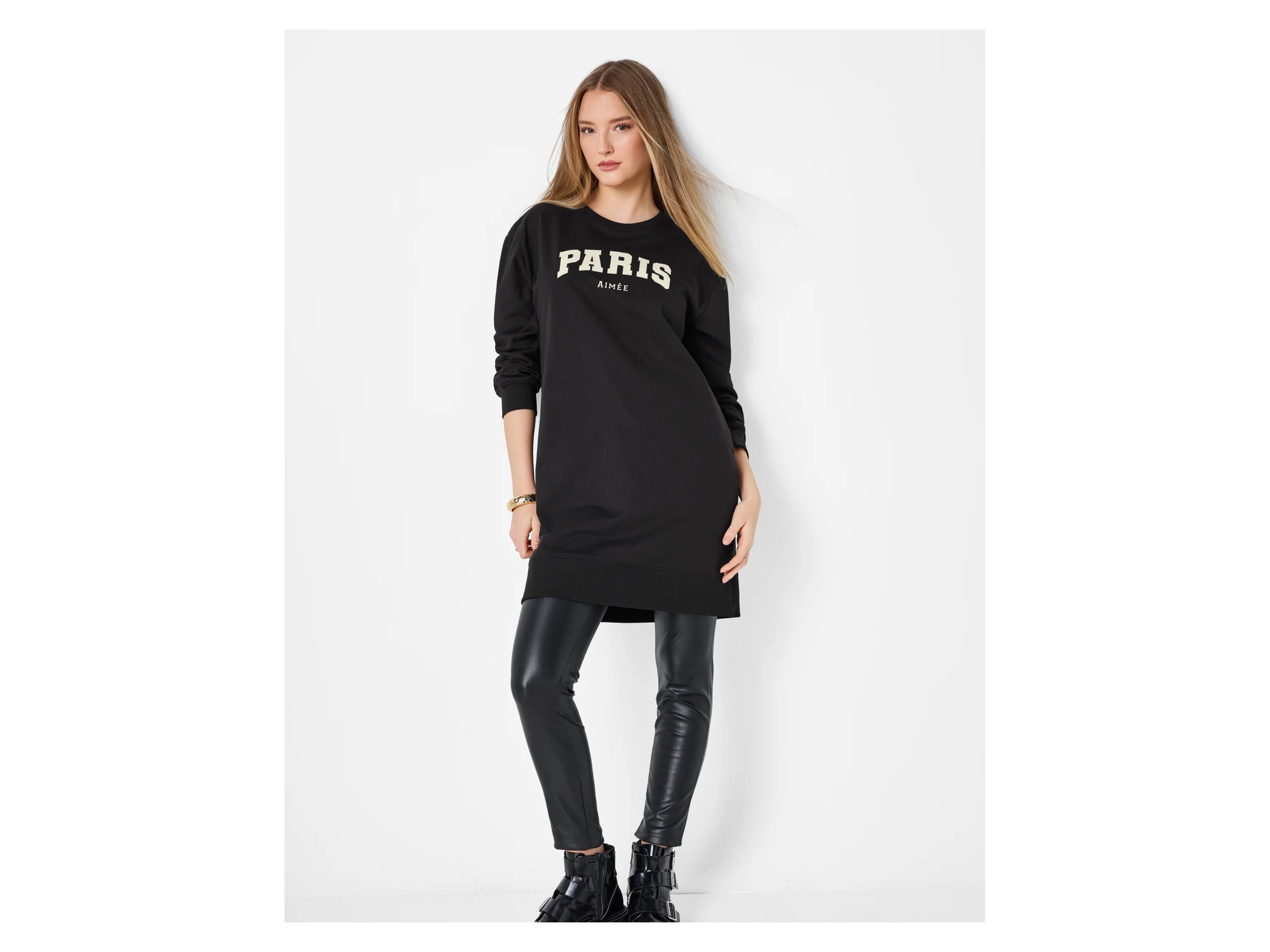 ESMARA® Damen Sweatkleid (Schwarz, XS(32/34)) – Bild 2 von 4