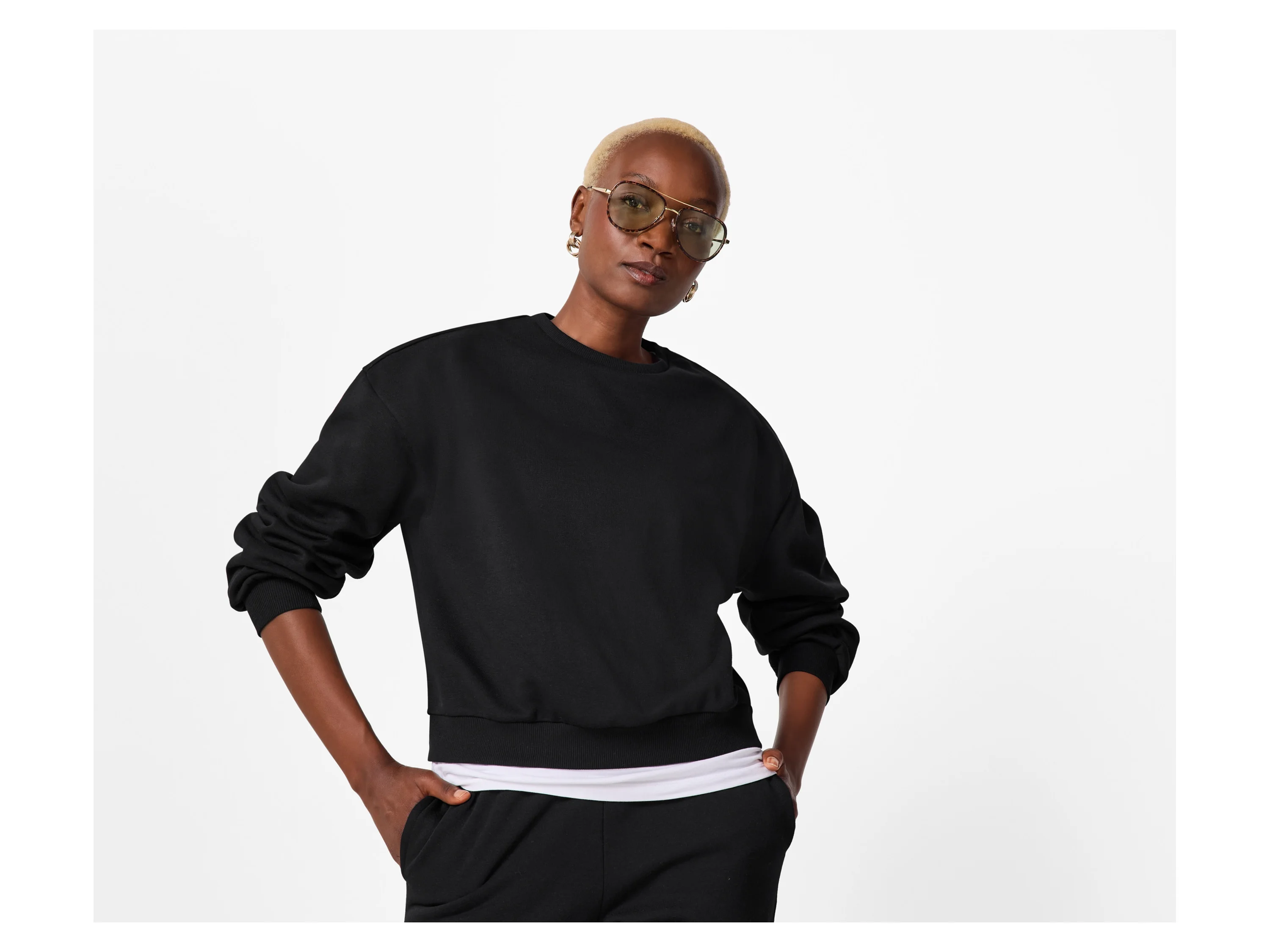 ESMARA® Damen Sweatpullover RCS (Schwarz, L(44/46)) – Bild 2 von 3