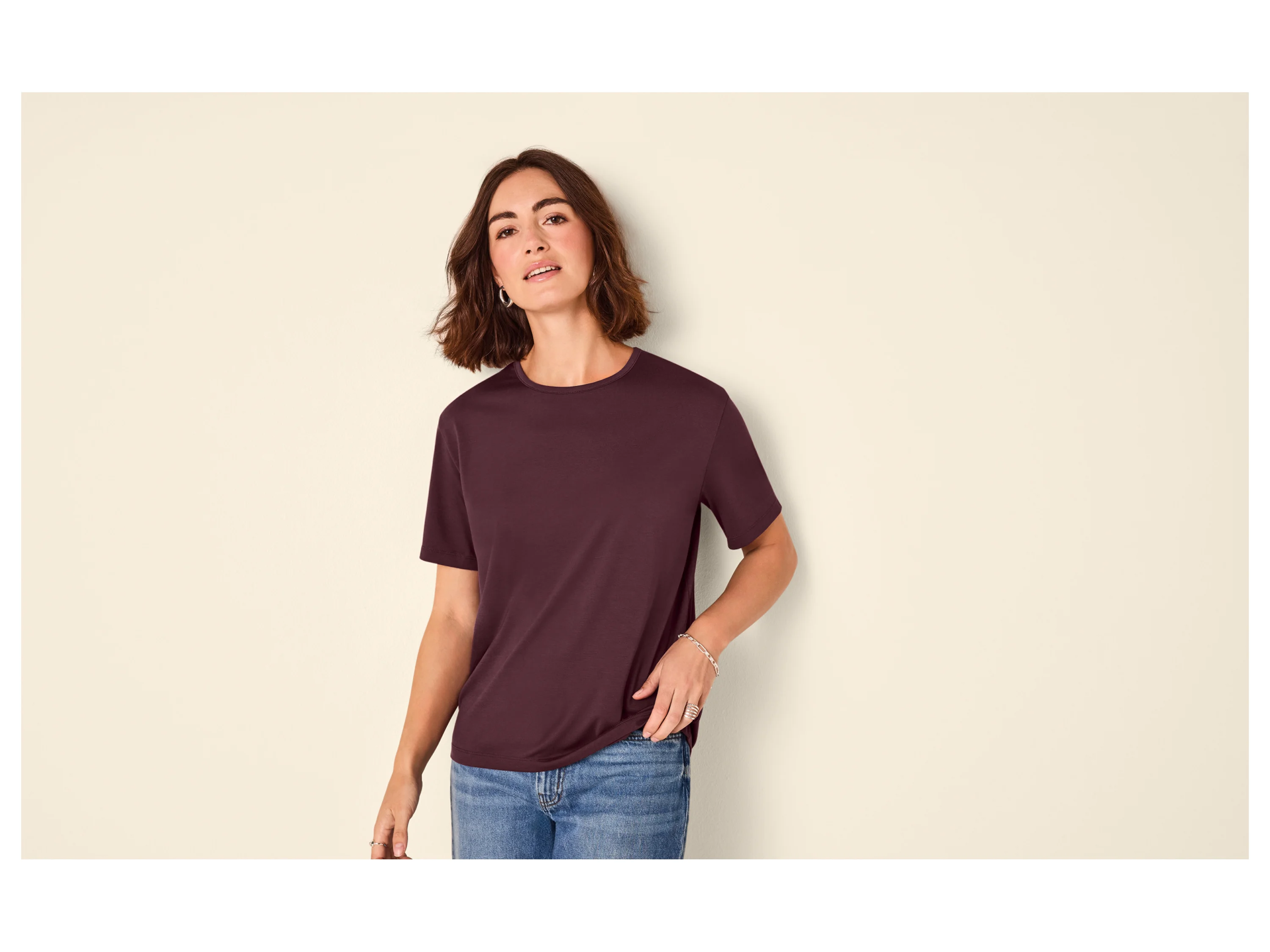 ESMARA® Damen T-Shirt (Bordeaux, S(36/38)) – Bild 2 von 4