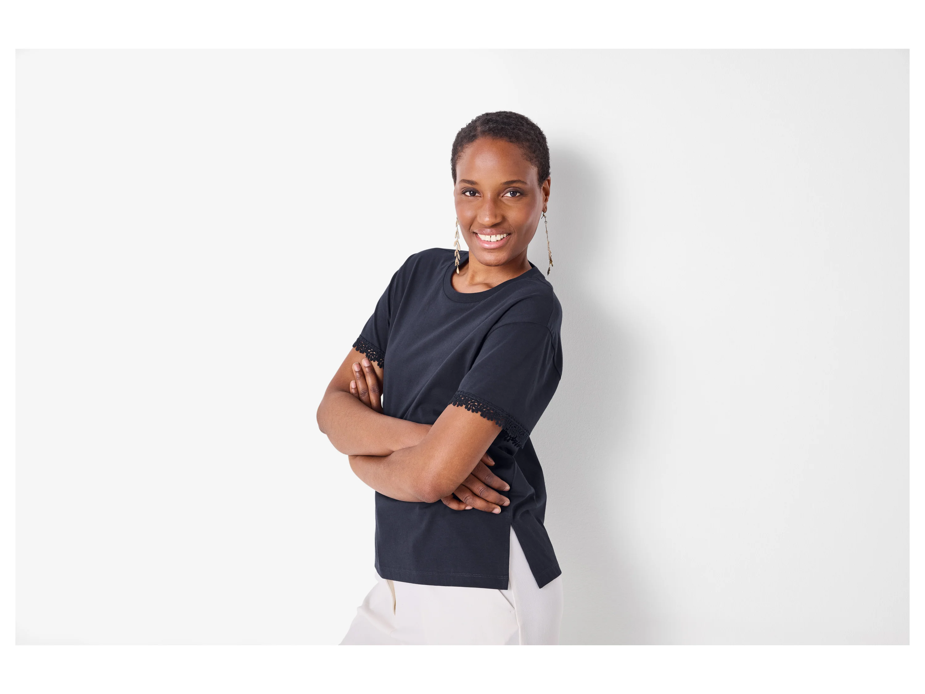 ESMARA® Damen T-Shirt (Navy, XS(32/34)) – Bild 2 von 3