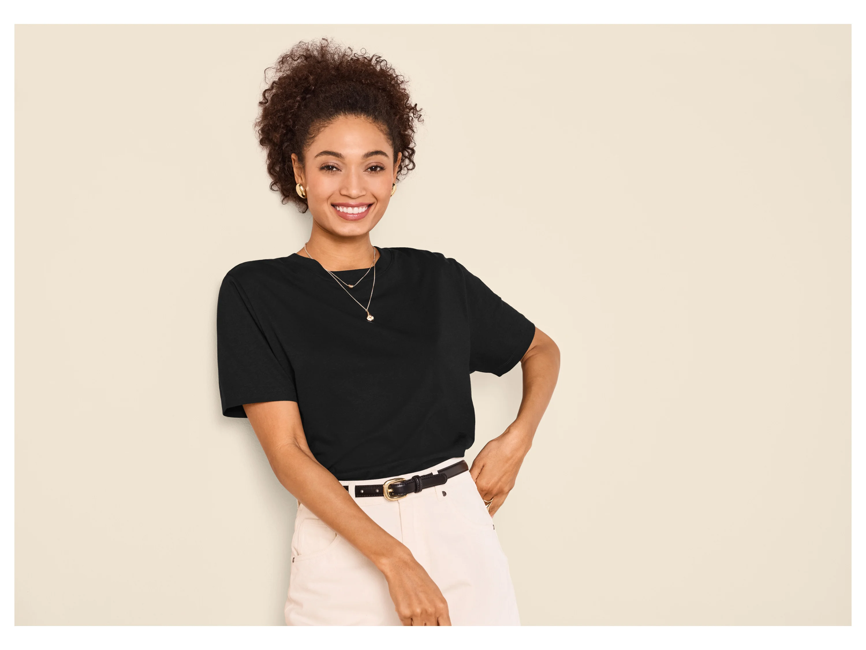 ESMARA® Damen T-Shirt (Schwarz, XS(32/34)) – Bild 2 von 3
